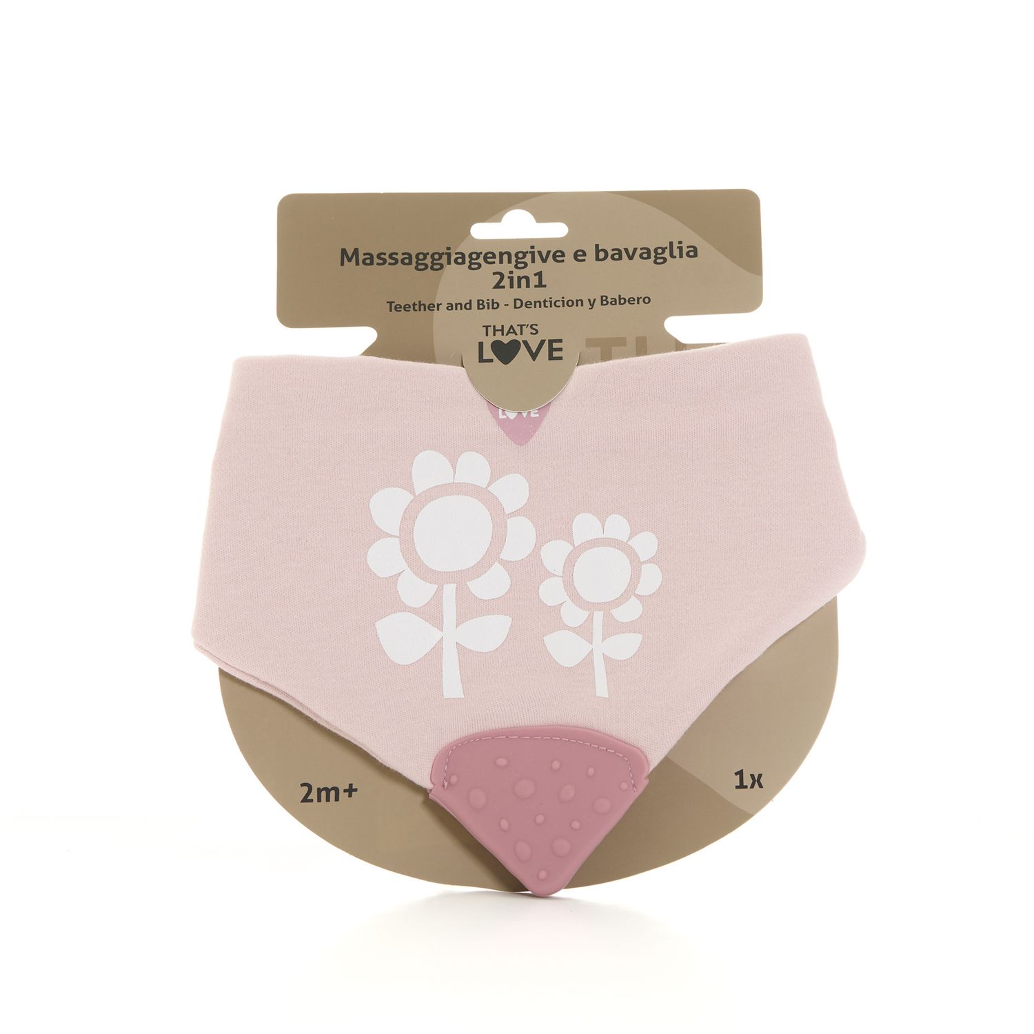 Bavaglino massaggiagengive flower pink - that's love - That's Love