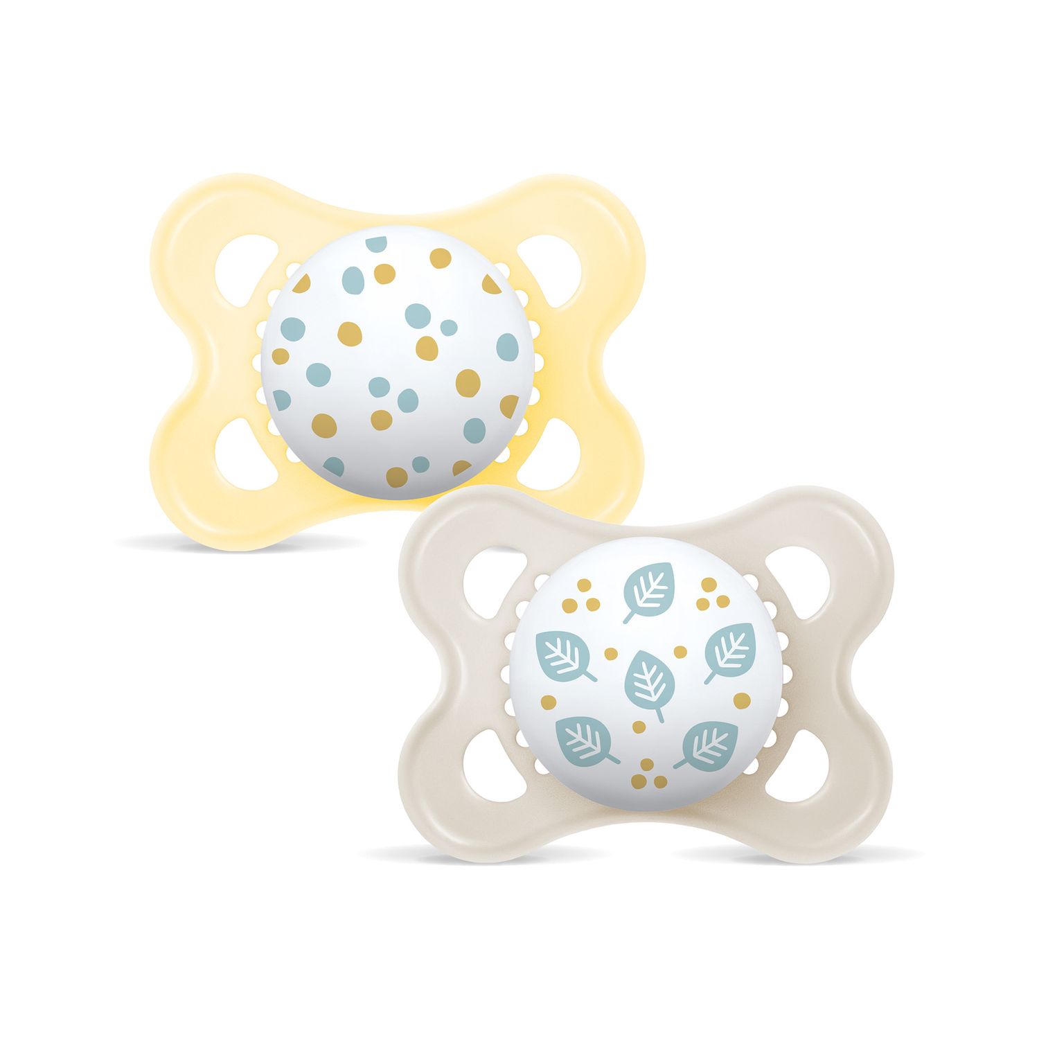 Mam original succhietto 2-6 mesi (set da 2), ciuccio mam 2-6 mesi con tettarella ortodontica in caucciù, neutro/giallo chiaro - Mam