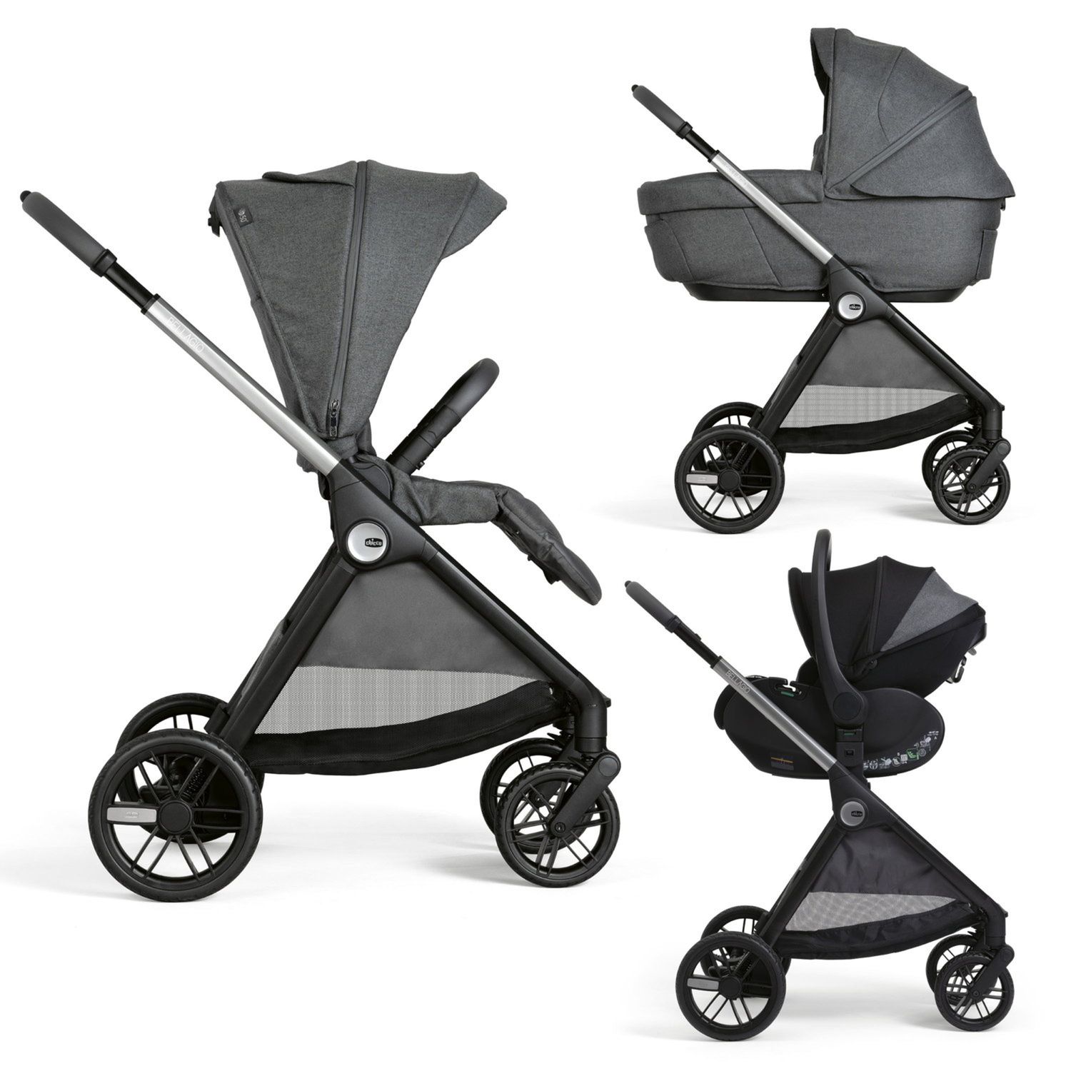 Trio bellagio 2 gran comfort first seat recline -  black satin - chicco - Chicco
