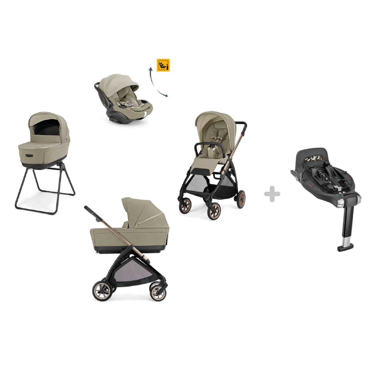 Ing-trio elecat darwin rec evo hangar beige telaio bronze + ing- base auto darwin 360° i-size - 