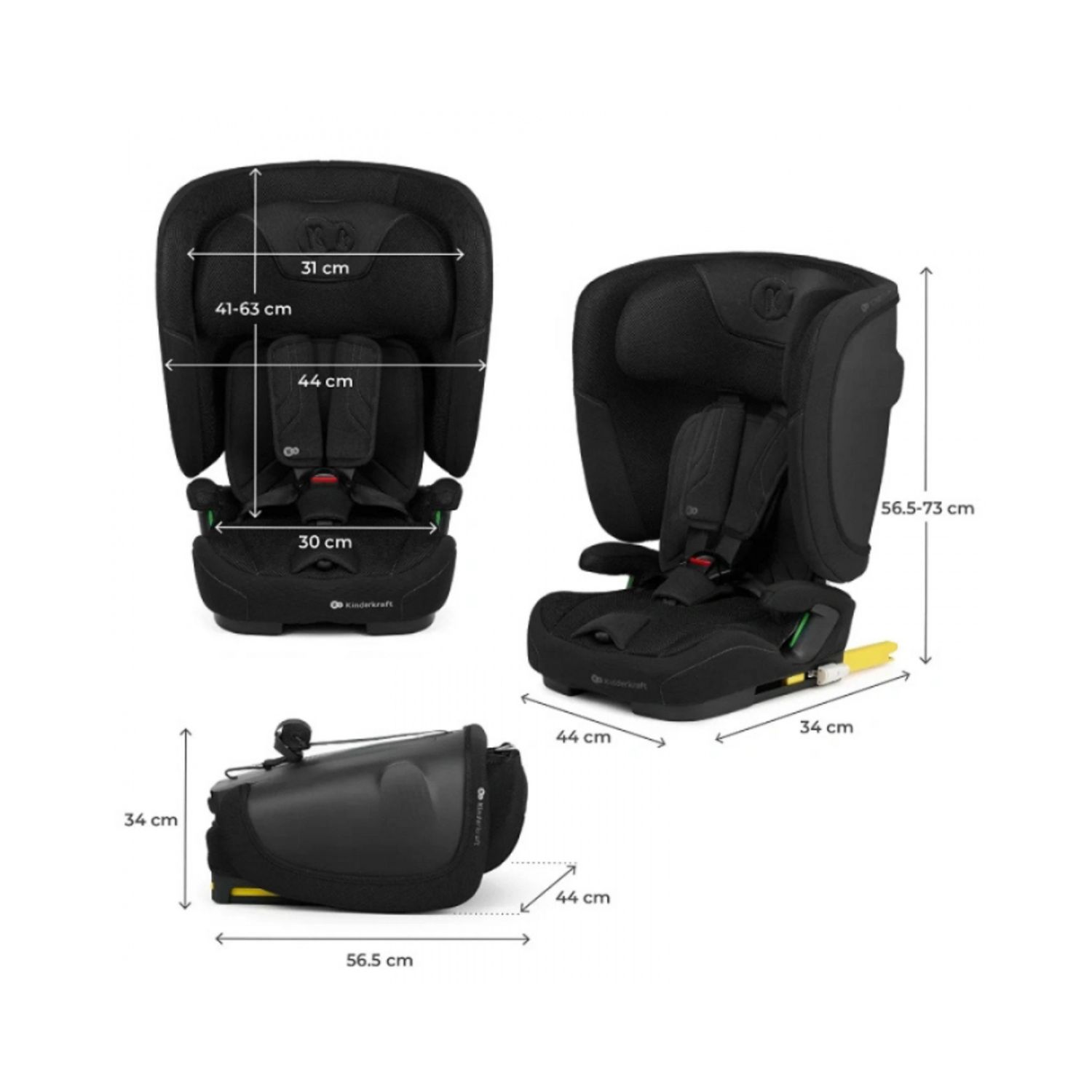 Seggiolino auto 76-150cm fix2go nero - kinderkraft - KinderKraft