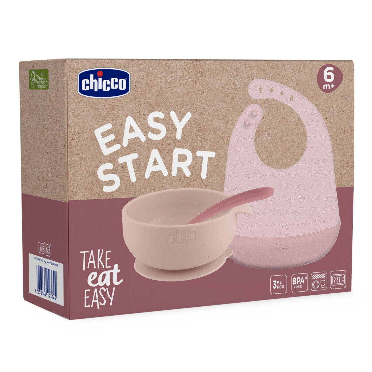 Set pappa silicone rosa 6m+ - chicco - Chicco