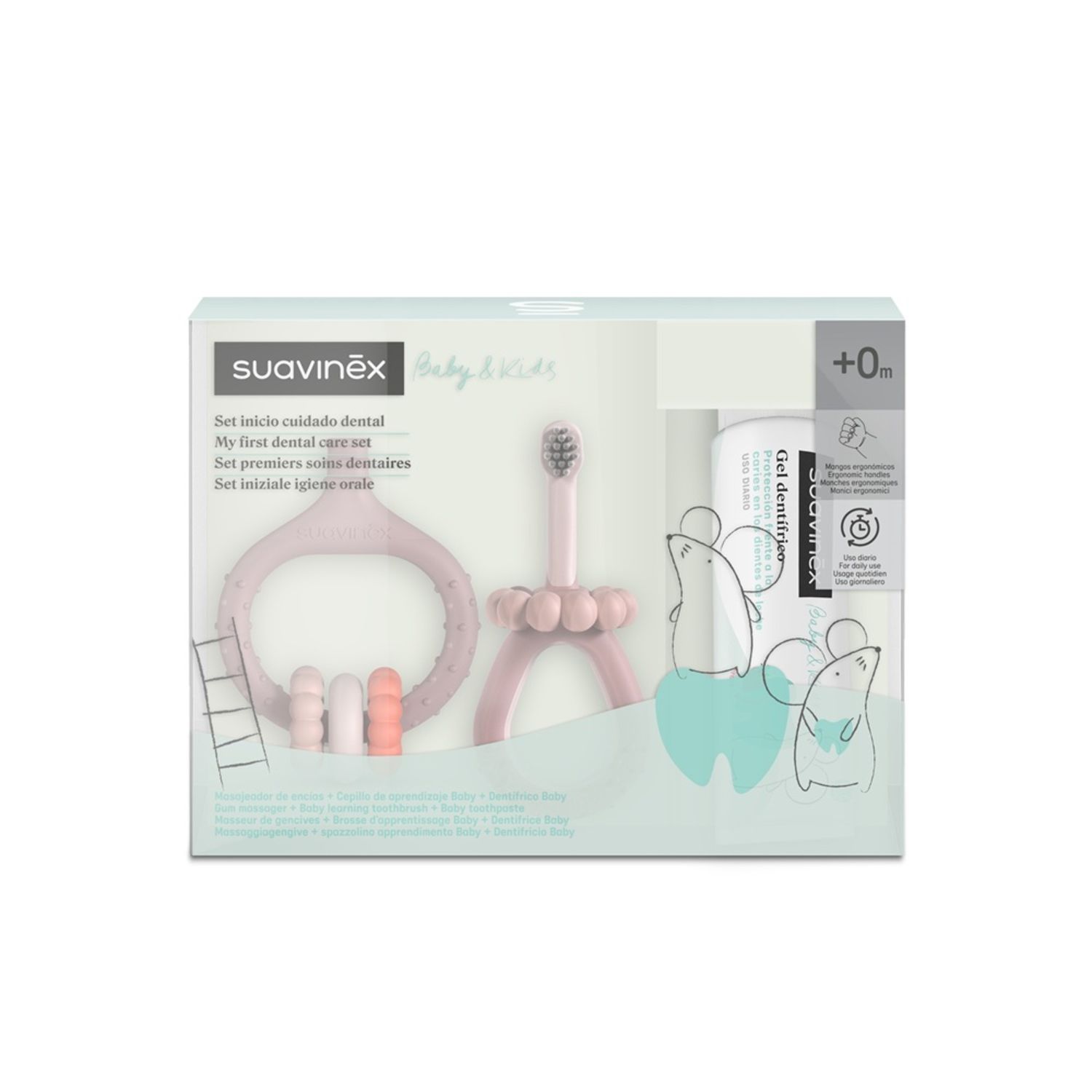 Oral care il mio primo set di igiene orale +0m rosa - suavinex - Suavinex