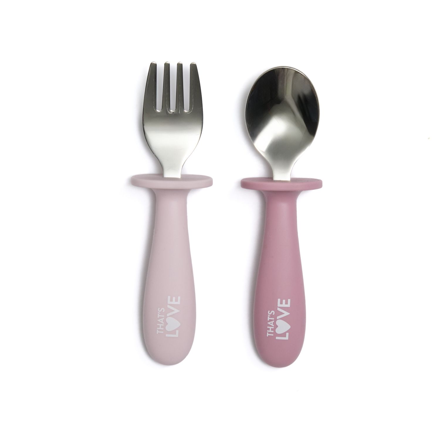 Cucchiaio e forchetta inox 18 m+ pink - that's love - That's Love
