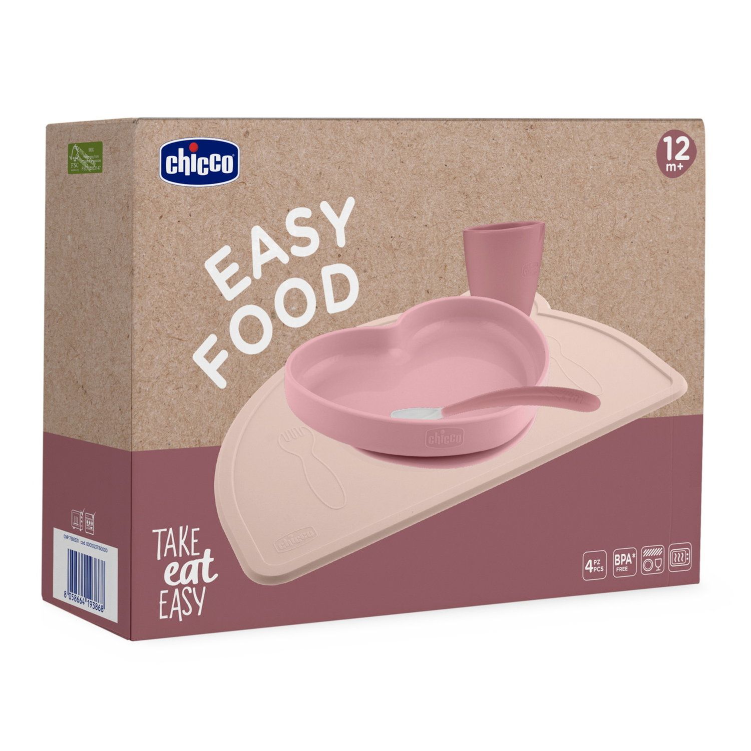 Set pappa silicone rosa 12m+ - chicco - Chicco