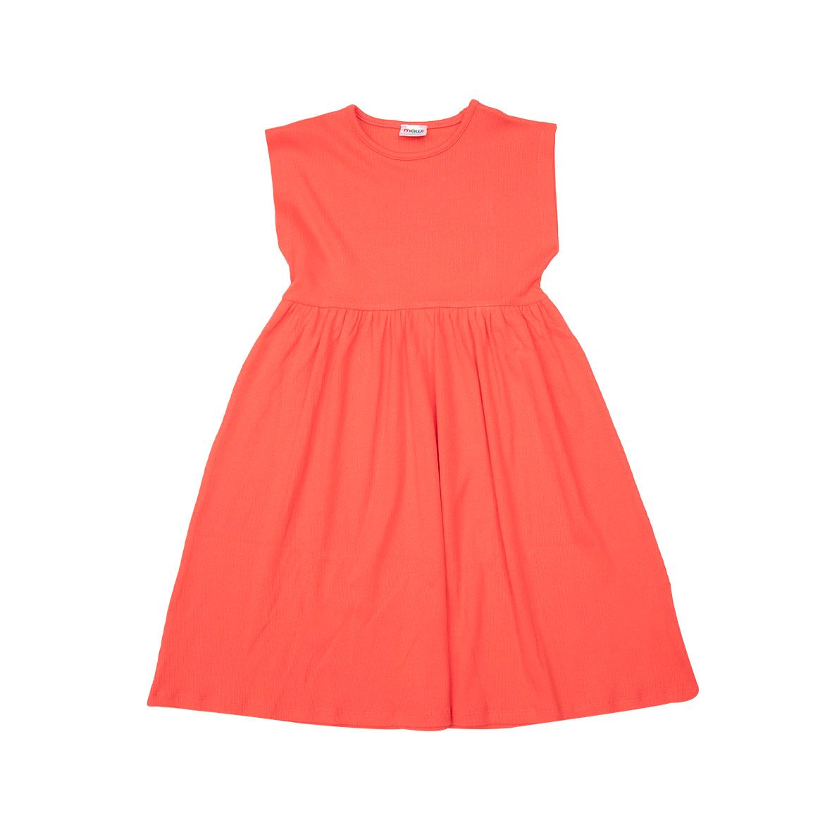 Vestito amina estivo smanicato color corallo - Mawi