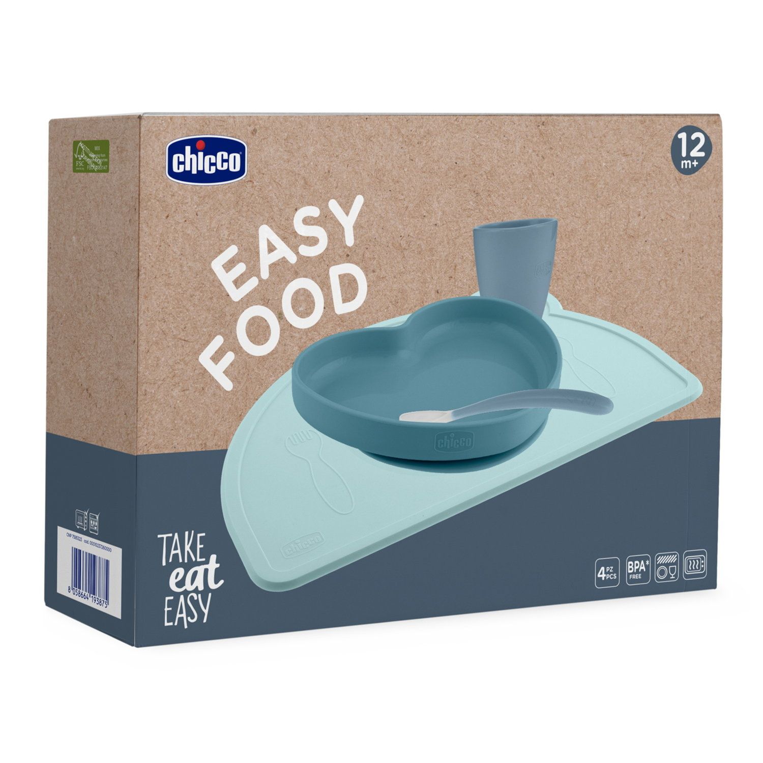 Set pappa silicone azzurro 12m+ - chicco - Chicco