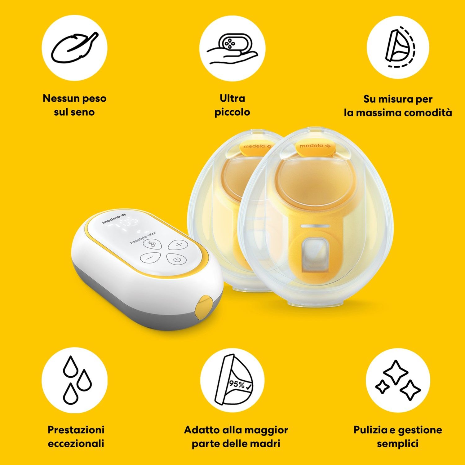 Tiralatte medela freestyle mini hands-free doppio - medela - Medela