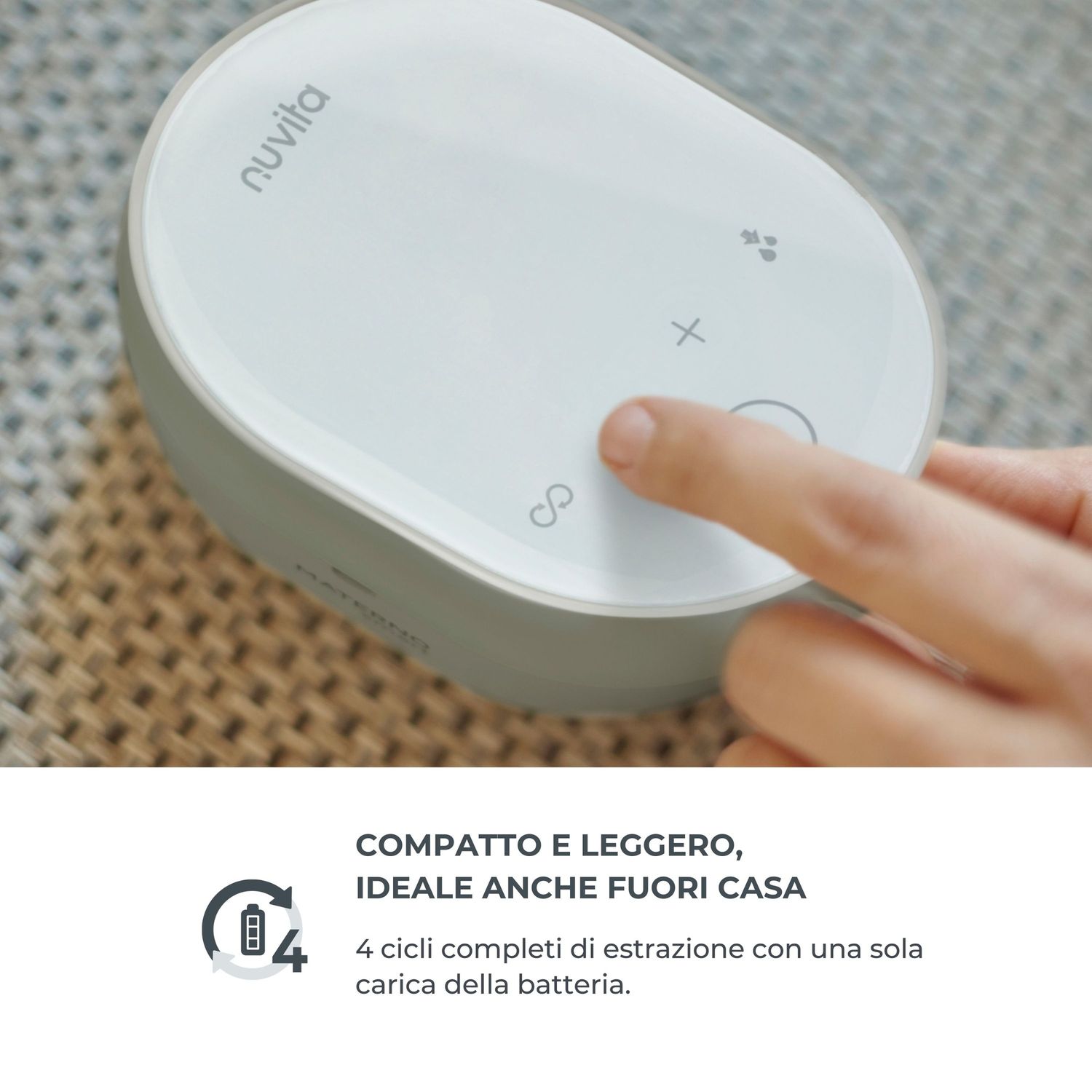 Tiralatte elettrico singolo a 3 fasi con coppe intercambiabili - materno smart 1287cx - nuvita - Nuvita