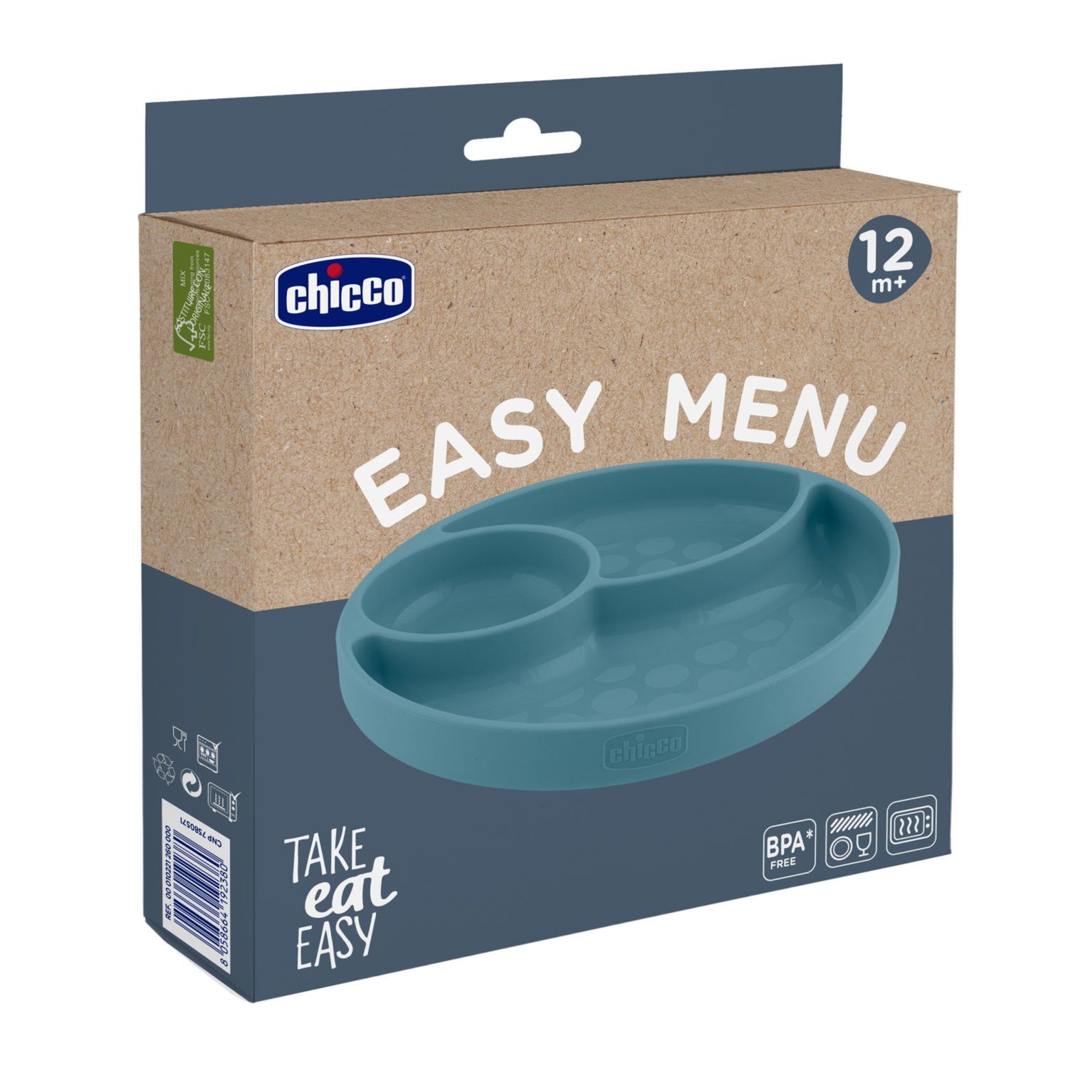 Piatto porzionato azzurro 12m+ - chicco - Chicco