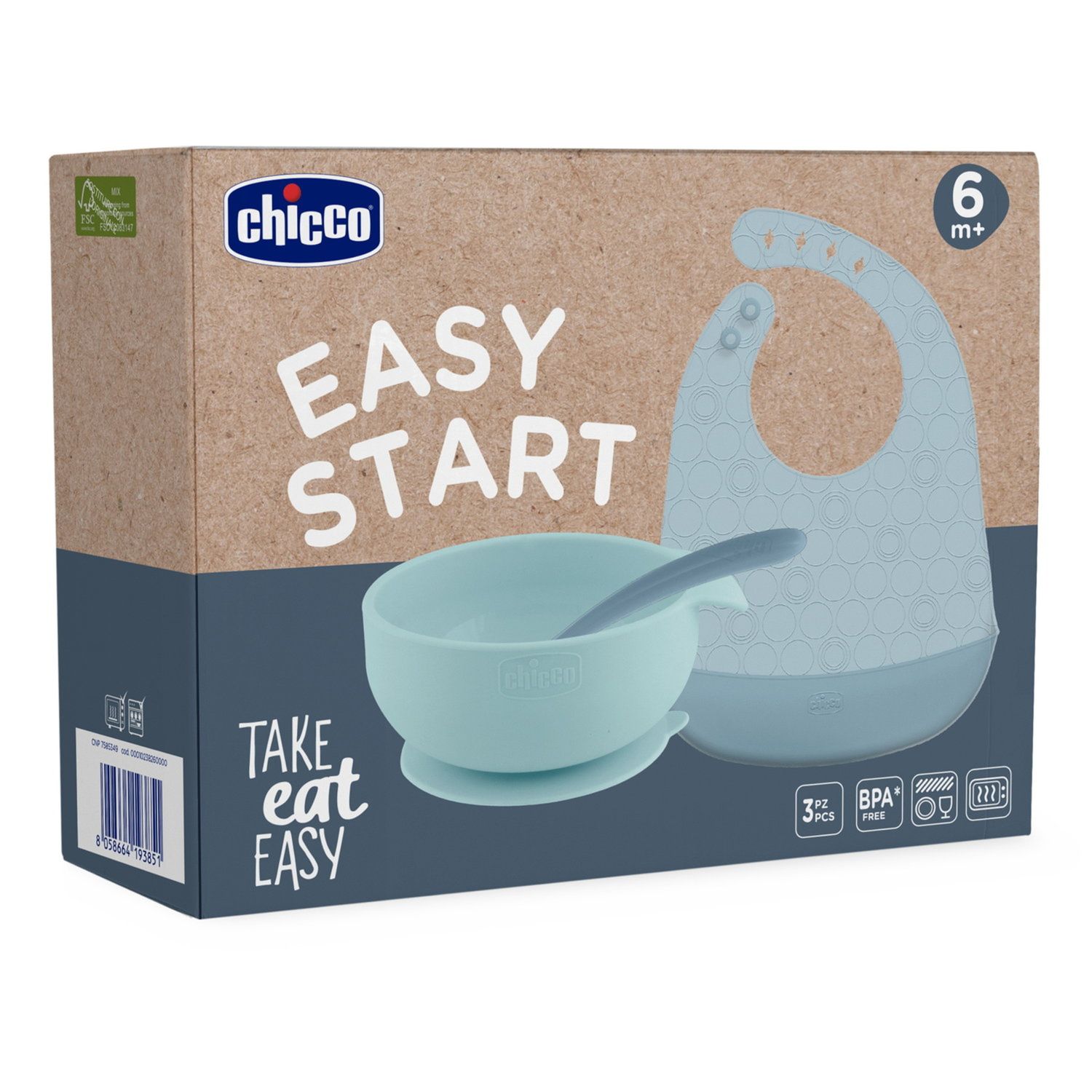 Set pappa silicone azzurro 6m+ - chicco - Chicco