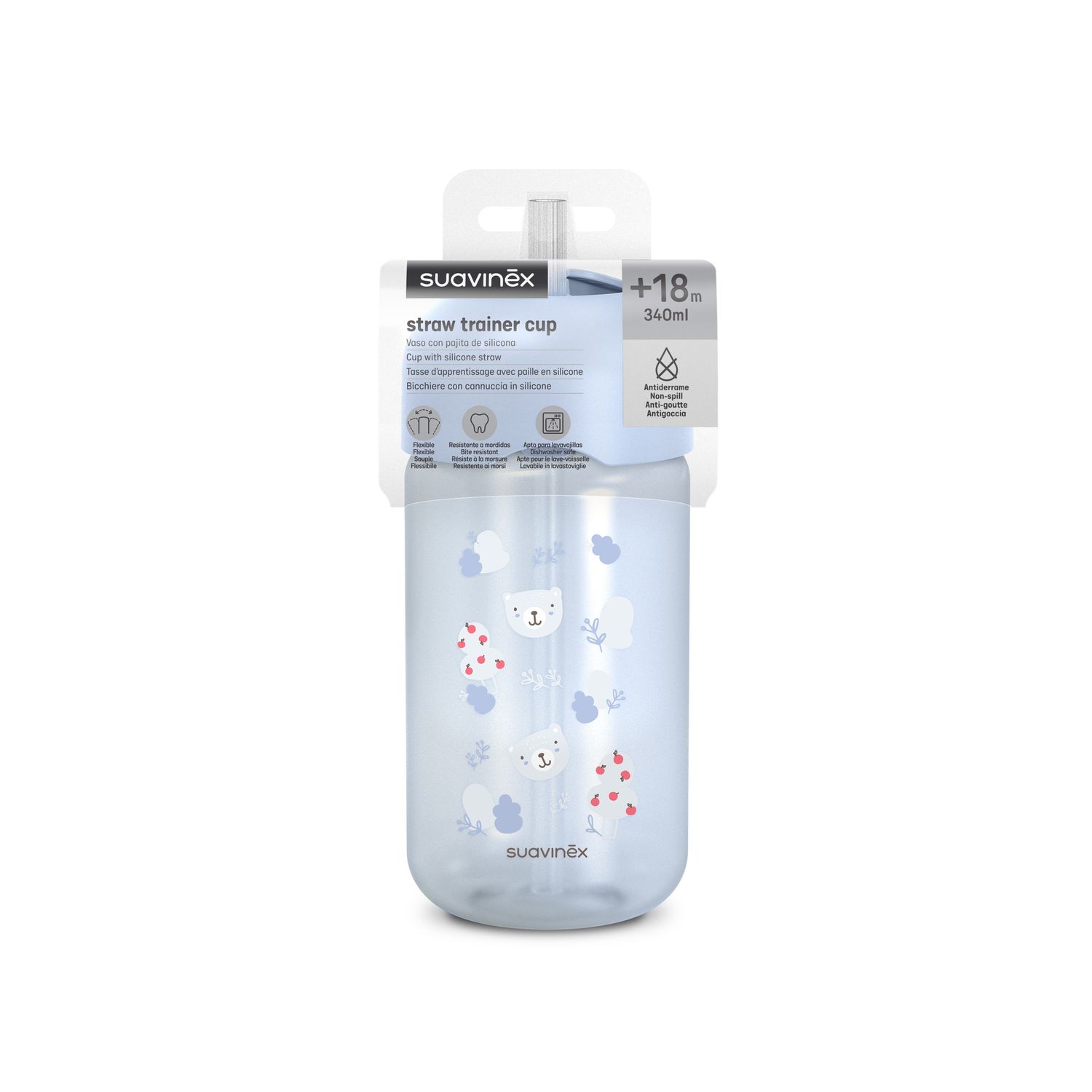 Wild&amp;free tazza cannuccia 340ml +18m azzurra - suavinex - Suavinex