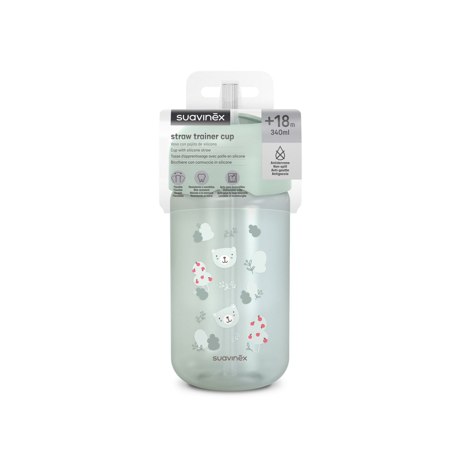 Wild&amp;free tazza cannuccia 340ml +18m verde - suavinex - Suavinex