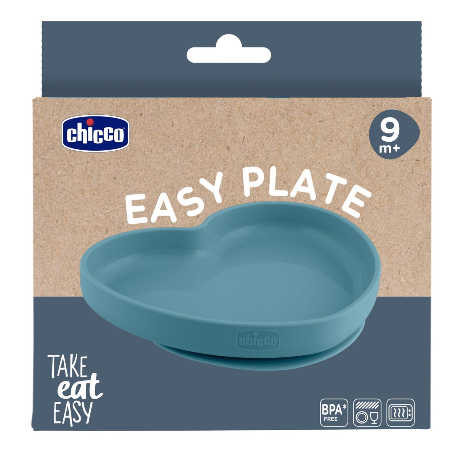 Piatto cuore silicone azzurro 9m+ - chicco - Chicco