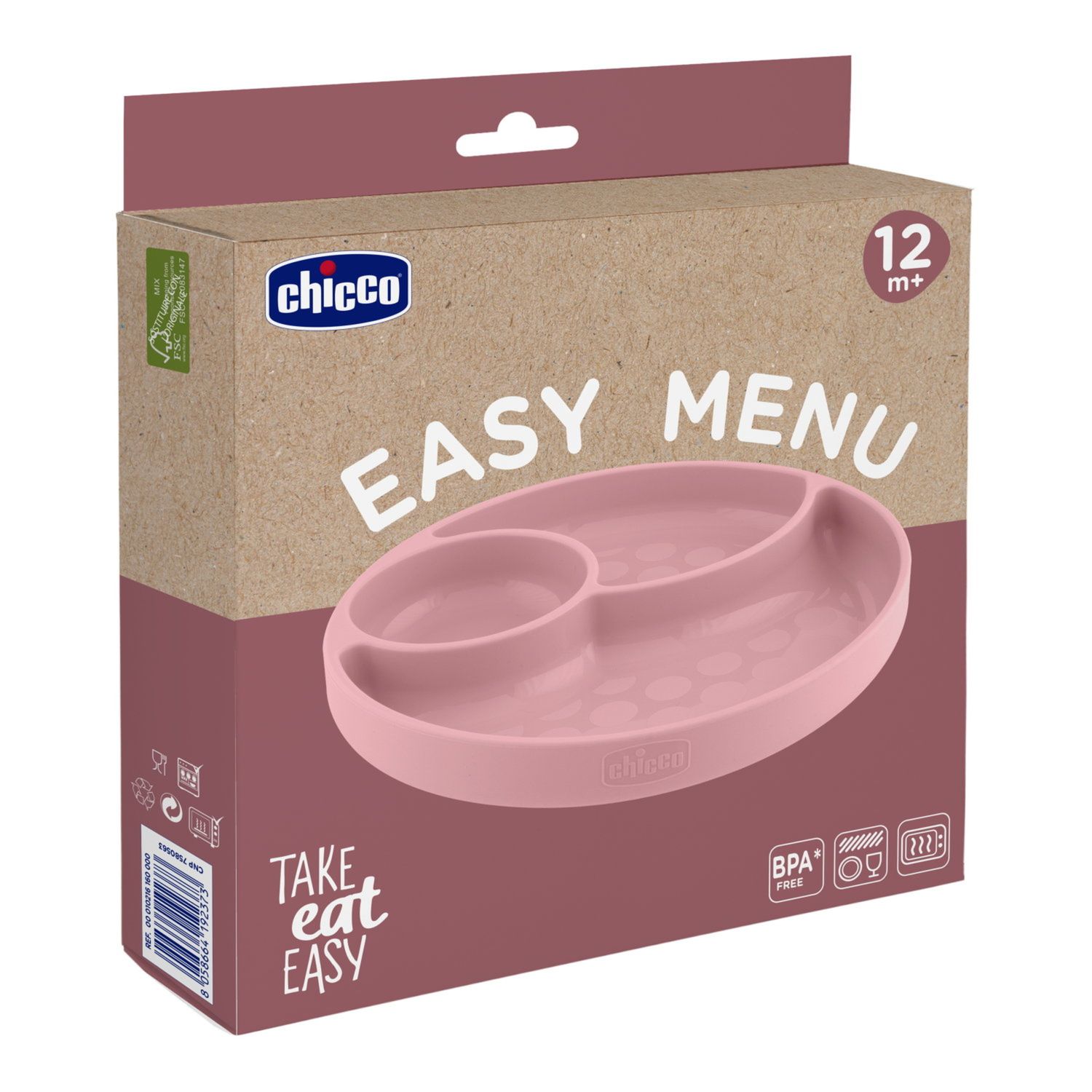 Piatto porzionato rosa 12m+ - chicco - Chicco