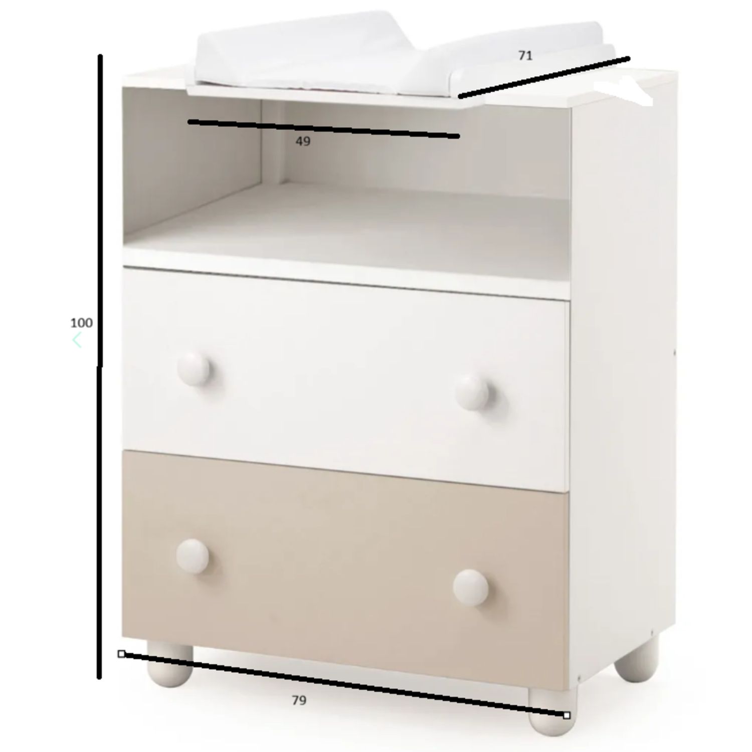 Cassettiera easy dresser tortora - italbaby - Italbaby