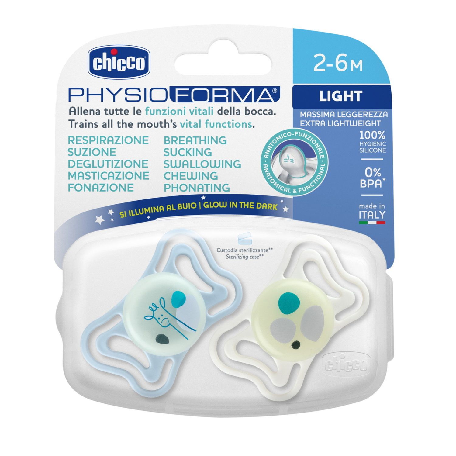 Succhietto physioforma light lumi 2-6m - chicco - Chicco