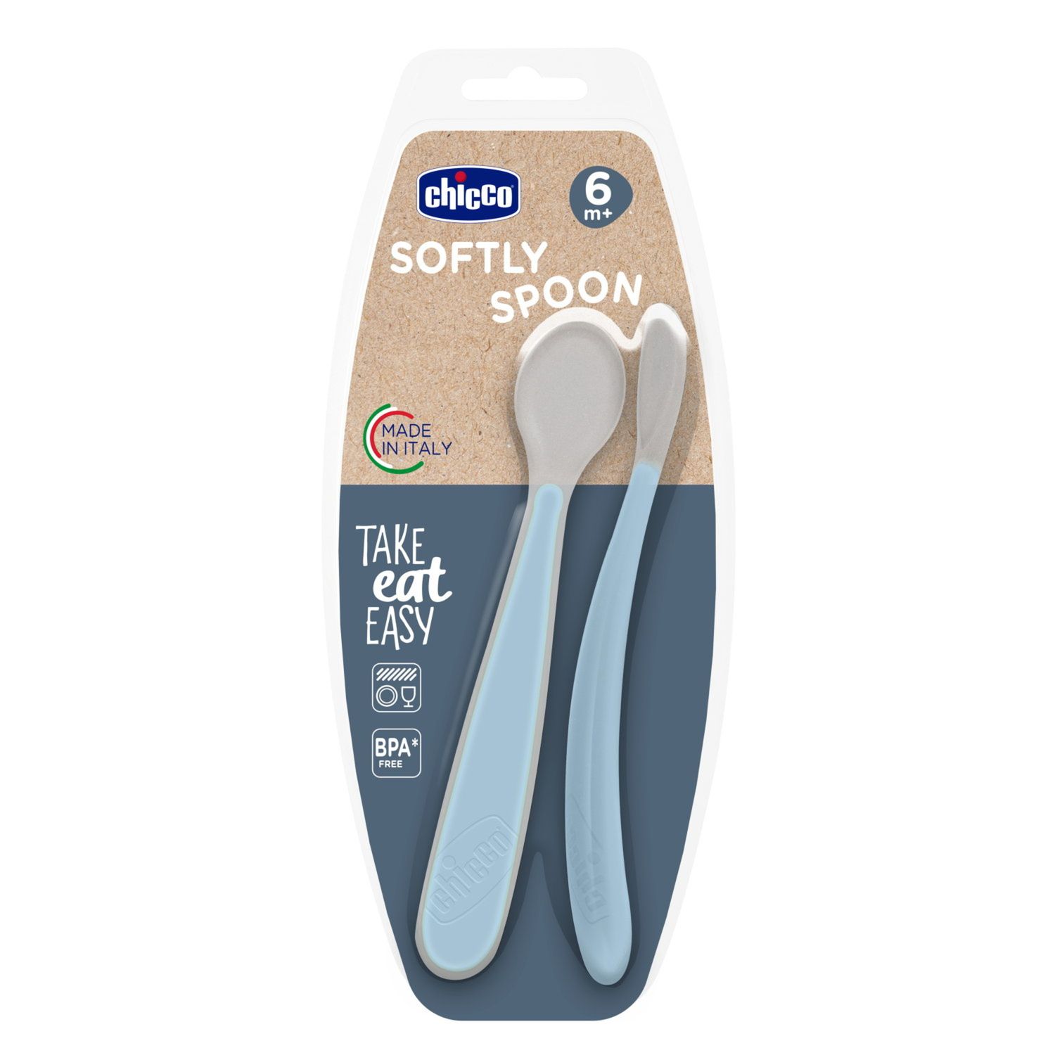Cucchiaino soft doppio 6m+ azzurro  1 - chicco - Chicco