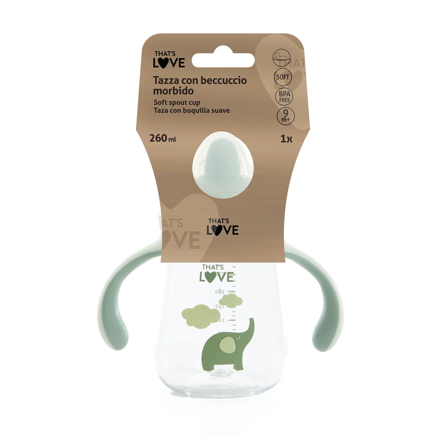 Tazza 9m+ elephant 260 ml beccuccio morbido- that's love - That's Love