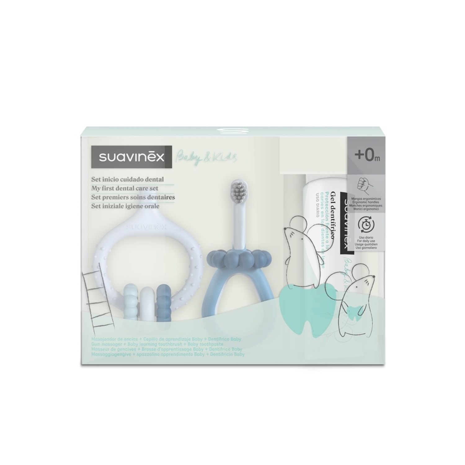 Oral care il mio primo set di igiene orale +0m azzurro - suavinex - Suavinex