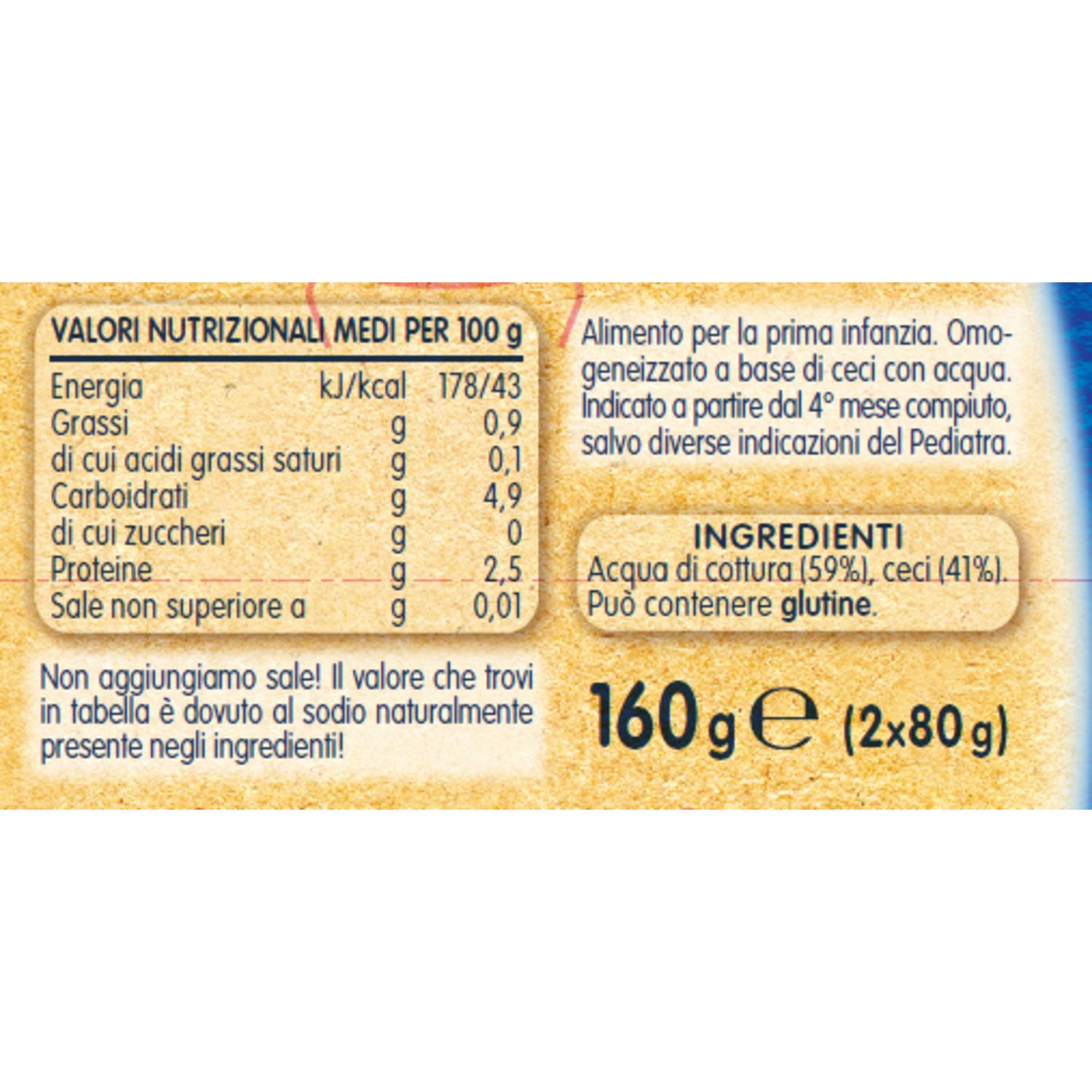 Omogeneizzato ceci 2x80 gr - mellin - Mellin