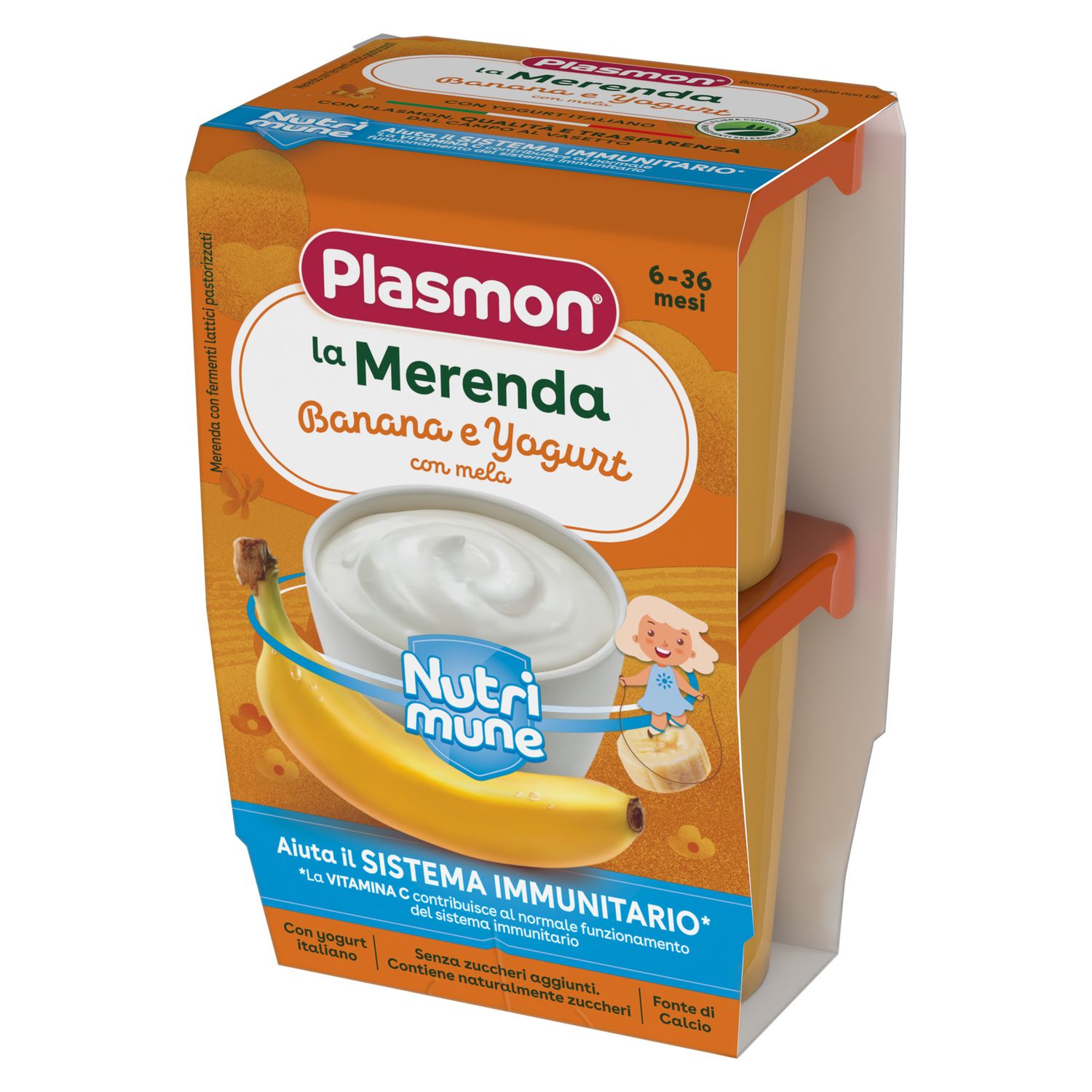 Merenda banana e yogurt nutrimune 2x120g - plasmon - Plasmon