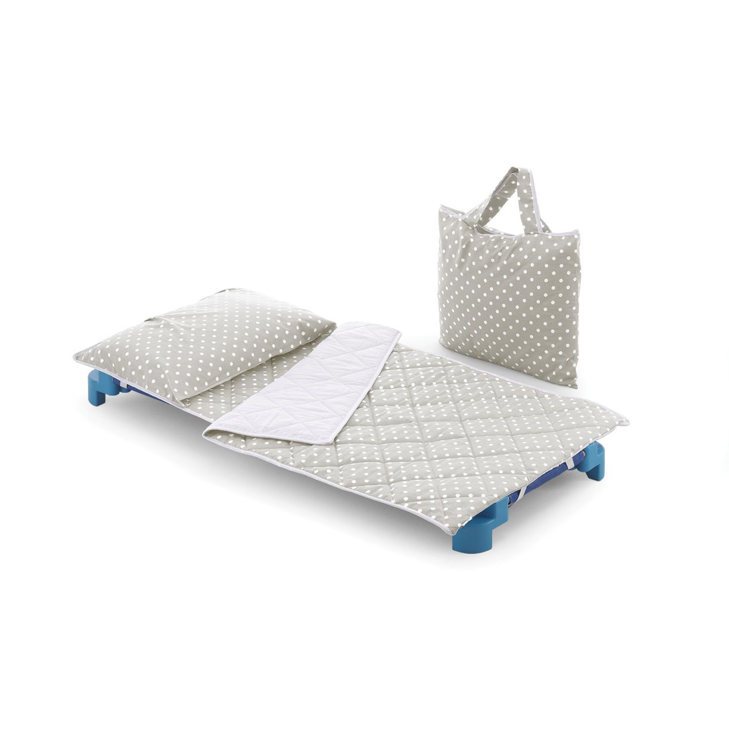 Set asilo trapuntato per brandina pois tortora - italbaby - Italbaby