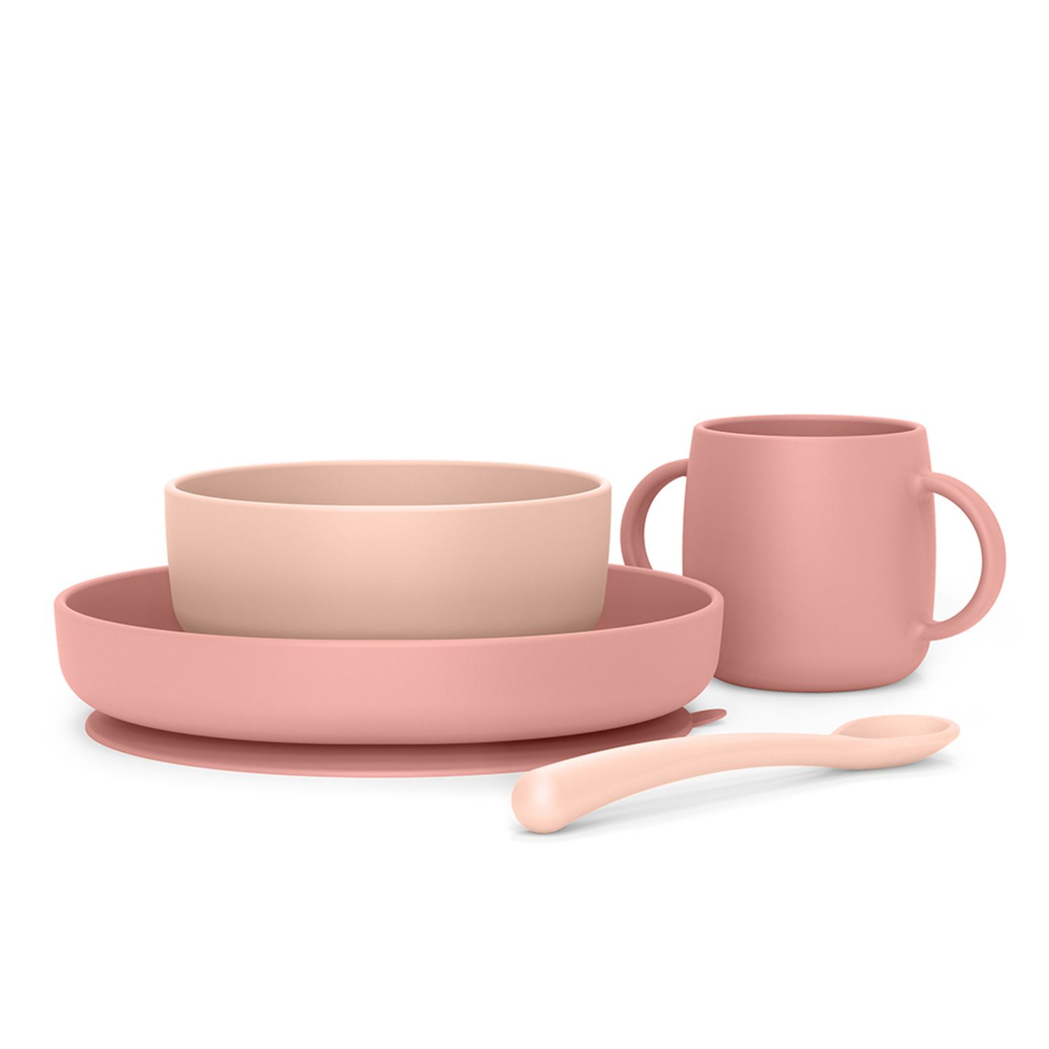 Set svezzamento silicone +6m rosa - suavinex - Suavinex