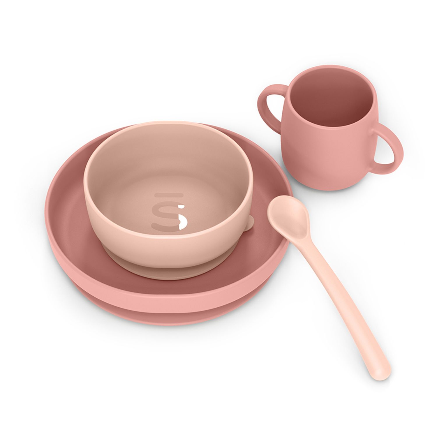Set svezzamento silicone +6m rosa - suavinex - Suavinex