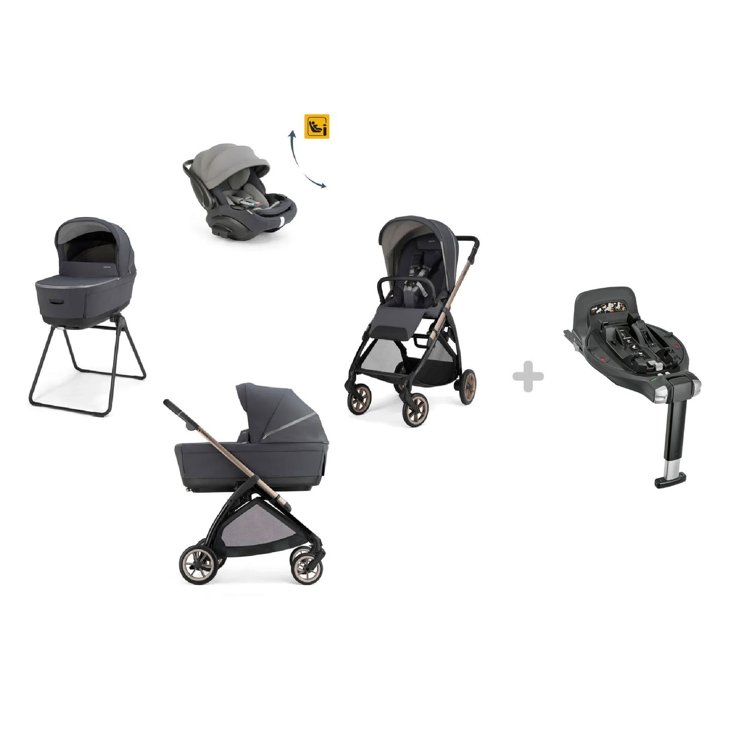 Ing-trio elecat darwin rec evo garage grey telaio bronze + ing- base auto darwin 360° i-size - 