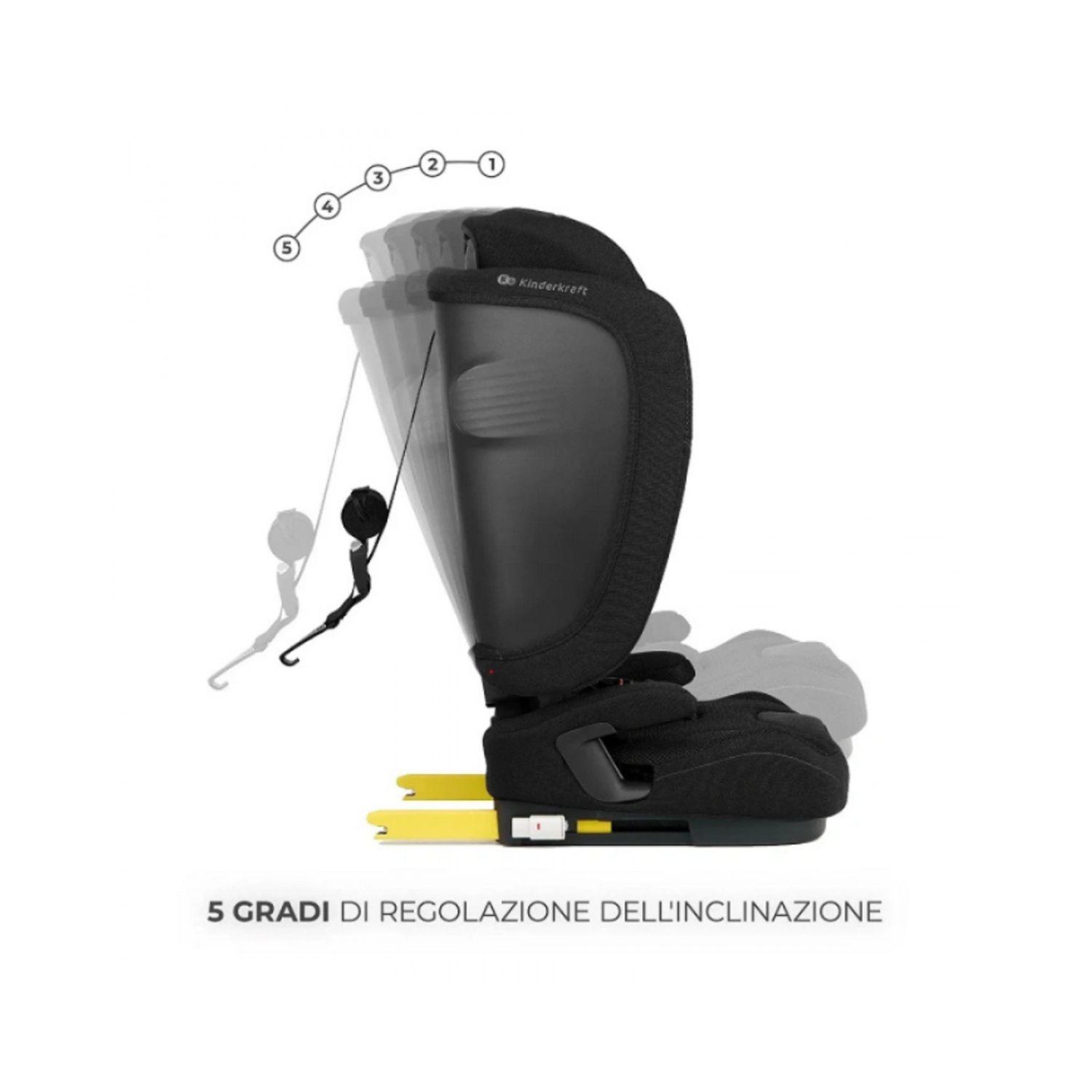 Seggiolino auto 76-150cm fix2go nero - kinderkraft - KinderKraft