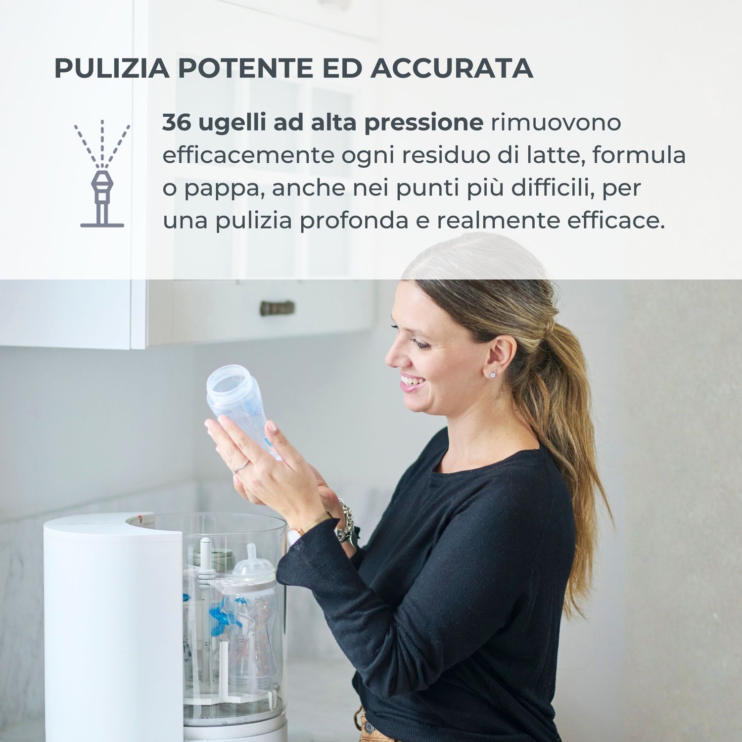 Lavabiberon 3-in-1 linda: lava, sterilizza e asciuga - 2000 - nuvita - Nuvita