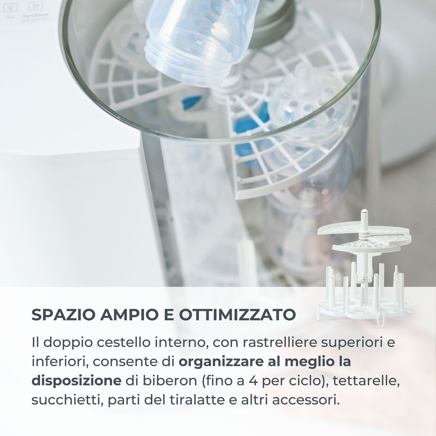 Lavabiberon 3-in-1 linda: lava, sterilizza e asciuga - 2000 - nuvita - Nuvita