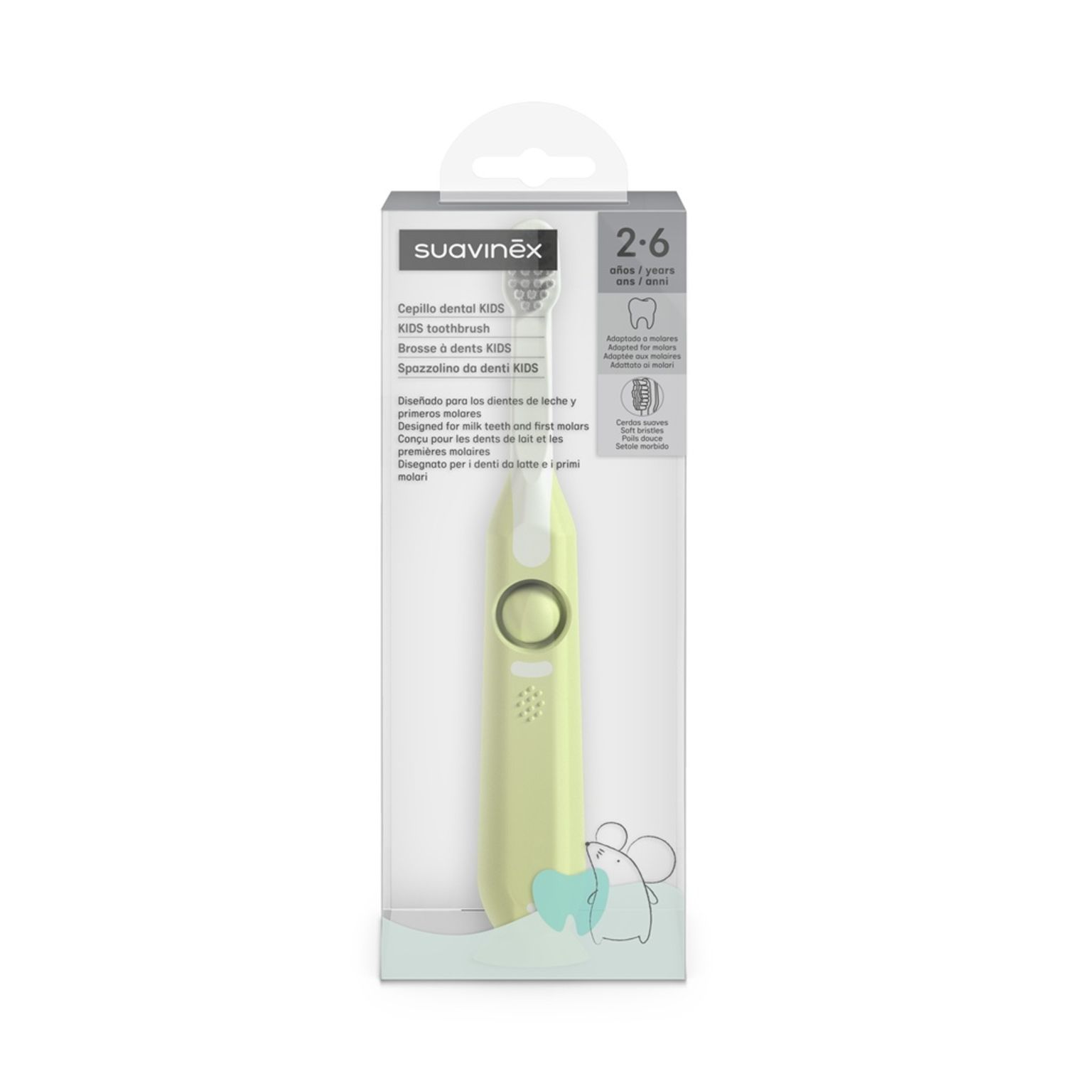 Oral care spazzolino da denti kids  2-6 anni verde - suavinex - Suavinex