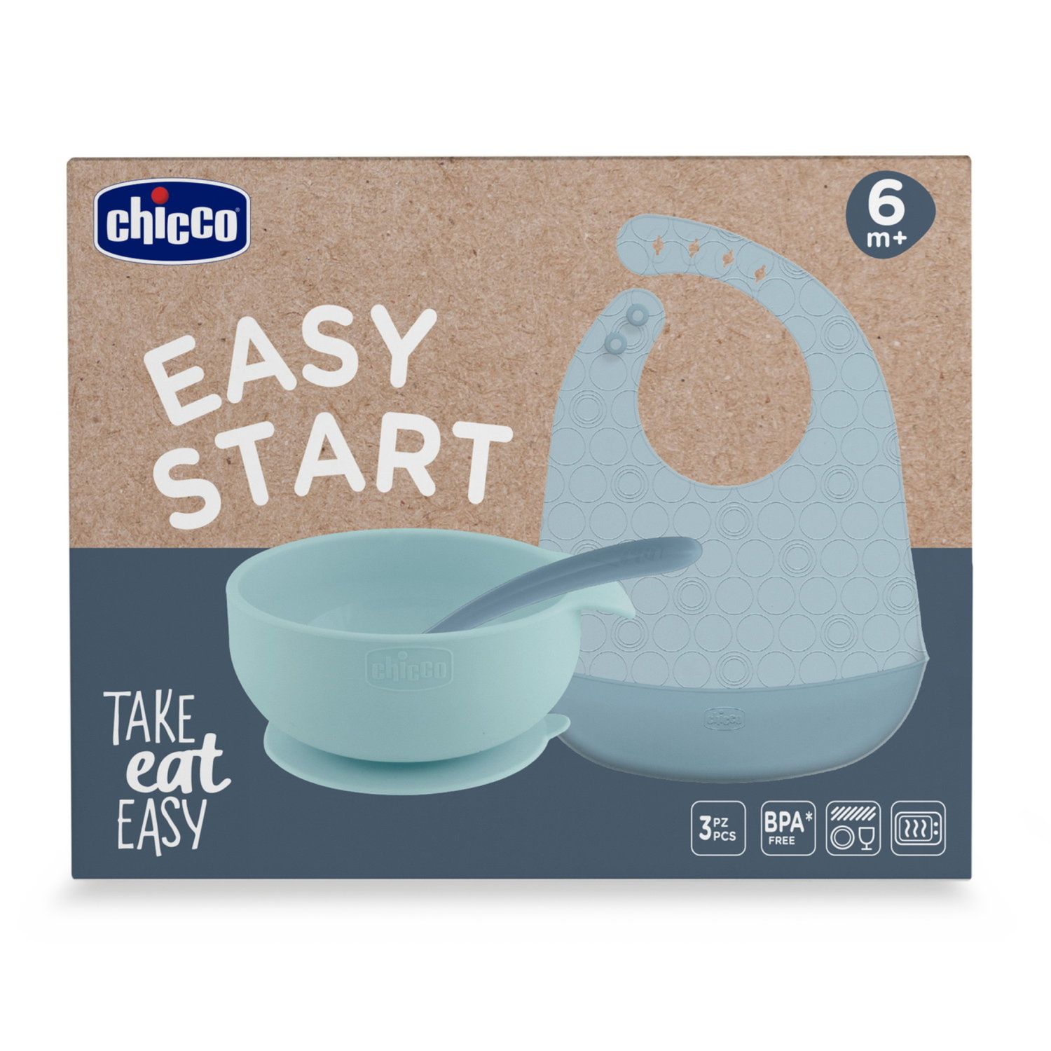 Set pappa silicone azzurro 6m+ - chicco - Chicco