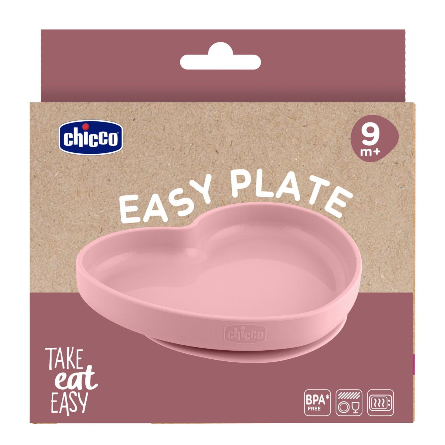 Piatto cuore silicone rosa 9m+ - chicco - Chicco