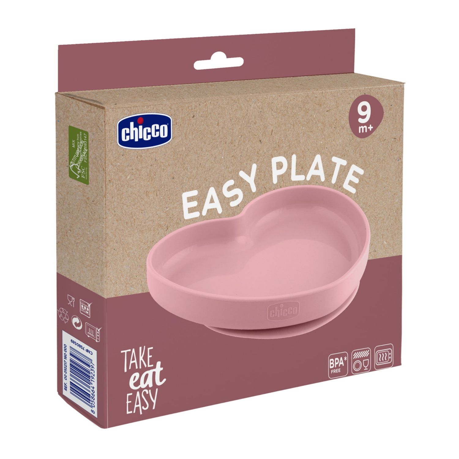 Piatto cuore silicone rosa 9m+ - chicco - Chicco