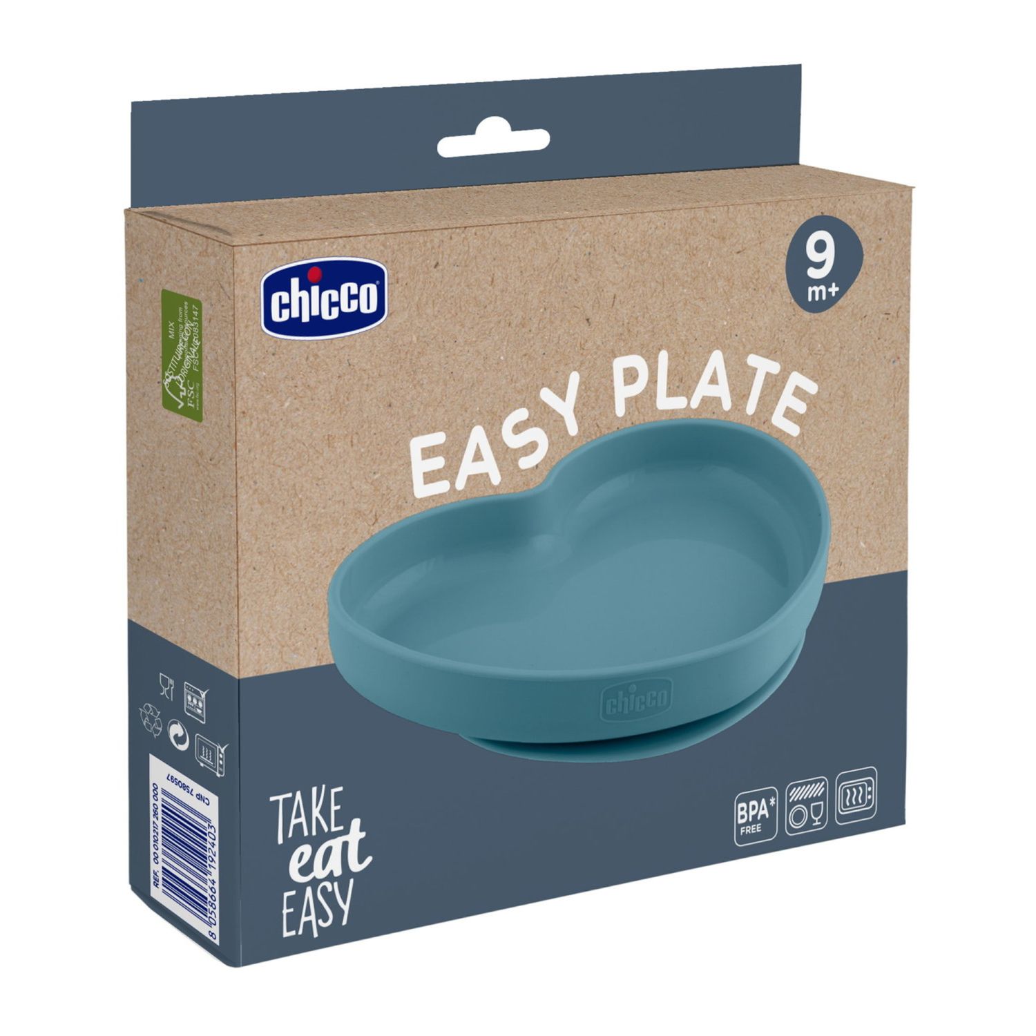Piatto cuore silicone azzurro 9m+ - chicco - Chicco