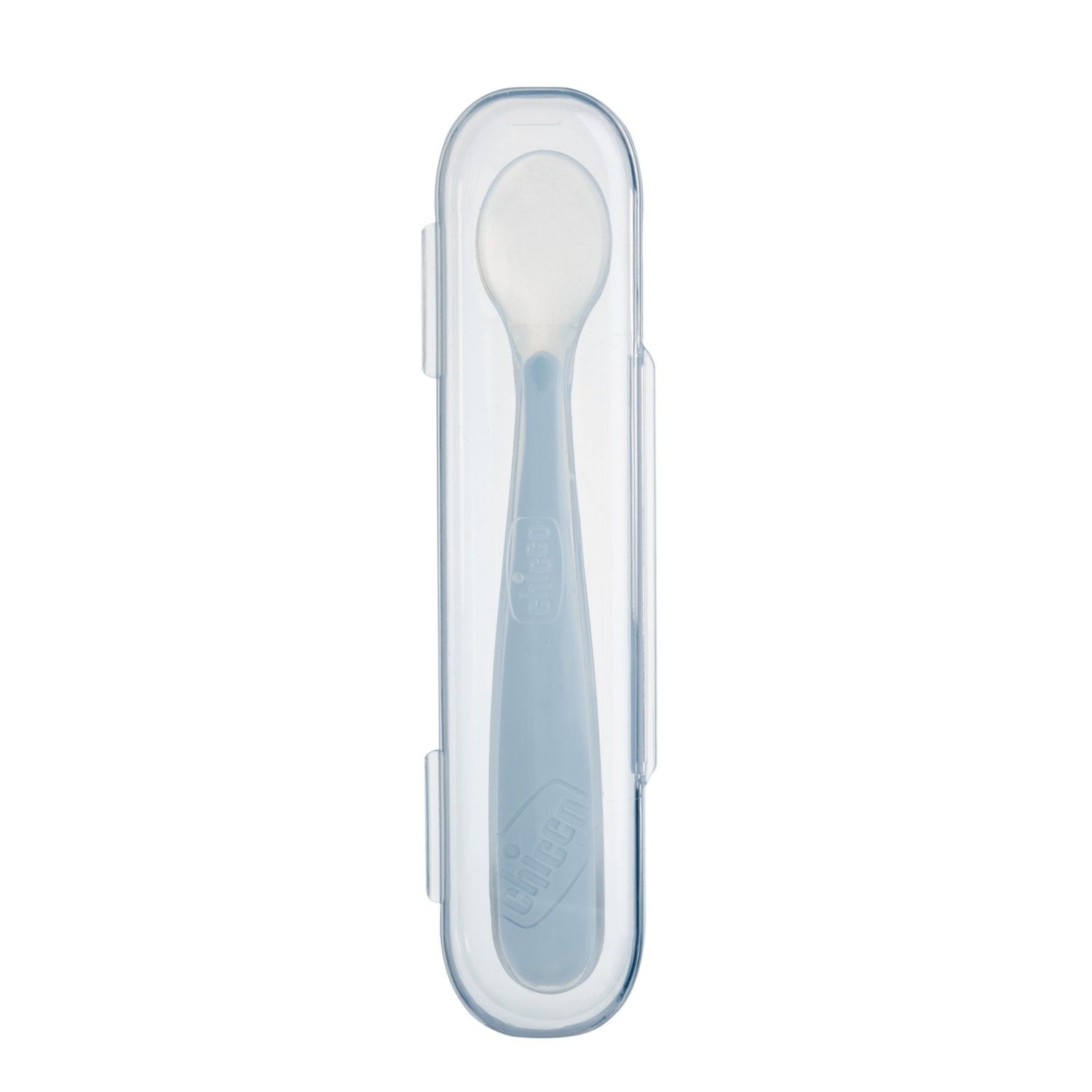 Cucchiaino morbido silicone 6m+ grigio con case - chicco - Chicco