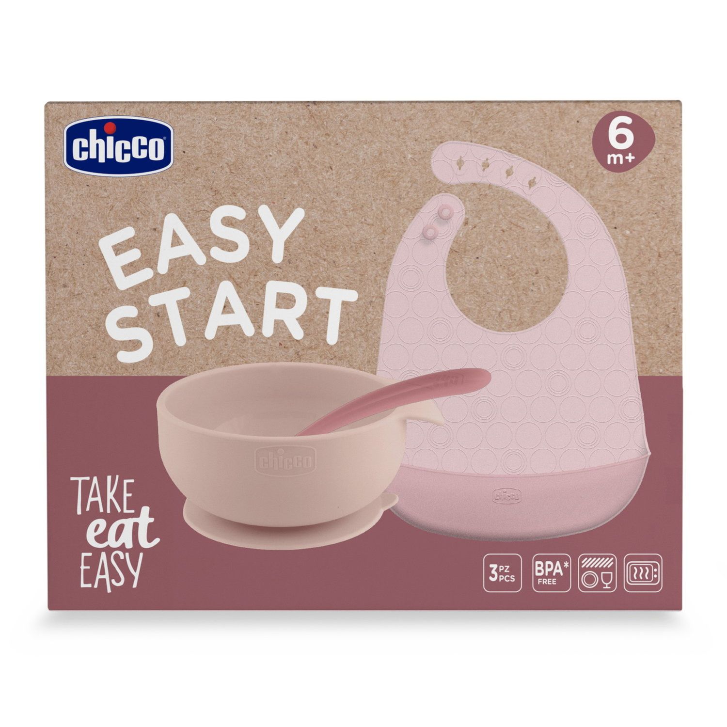 Set pappa silicone rosa 6m+ - chicco - Chicco