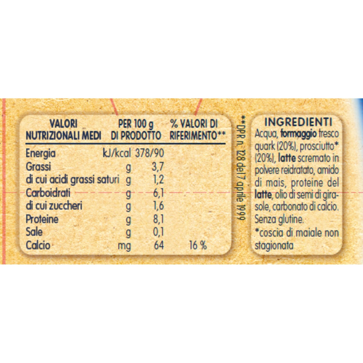 Omogeneizzato formaggino con prosciutto 2x80 gr . - mellin - Mellin