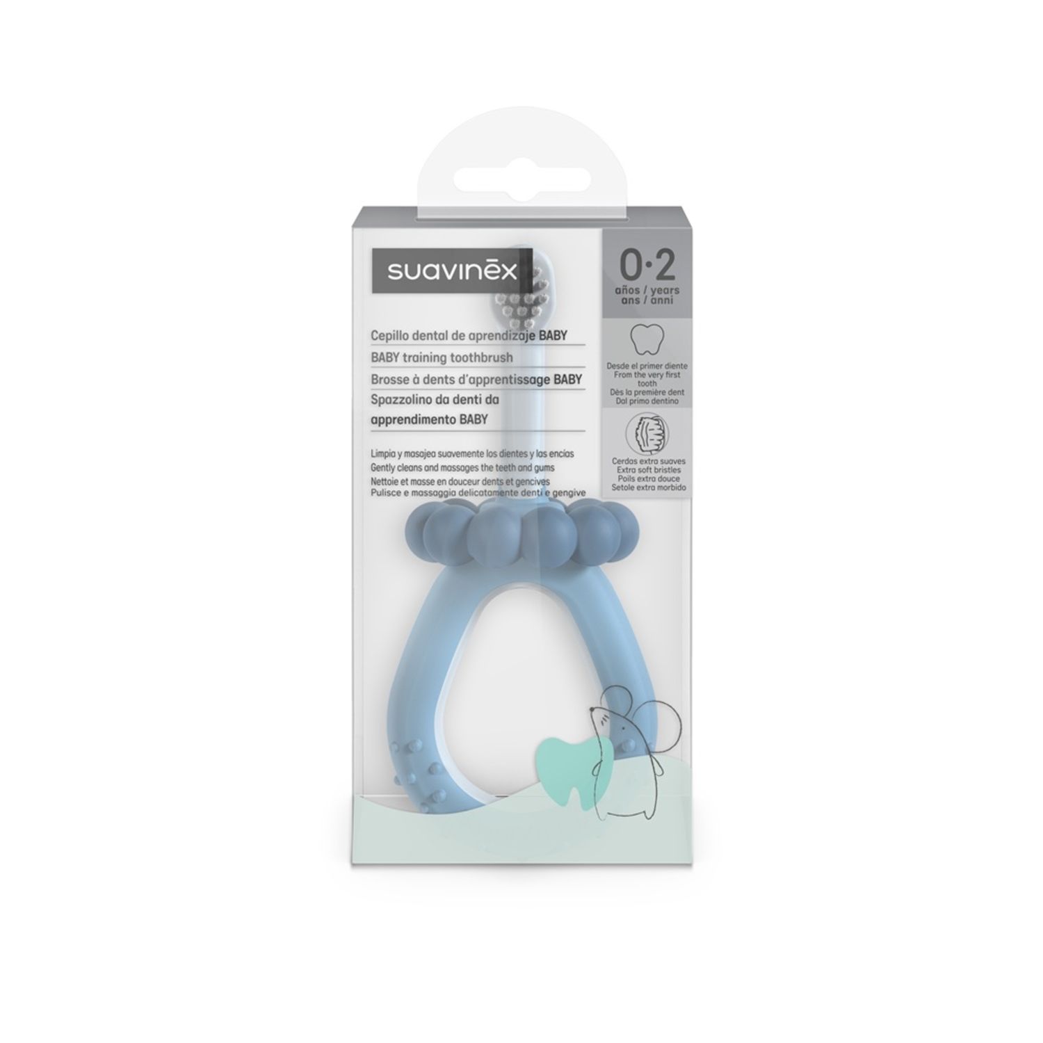 Oral care spazzolino primi dentini baby 0-2 anni azzurro - suavinex - Suavinex