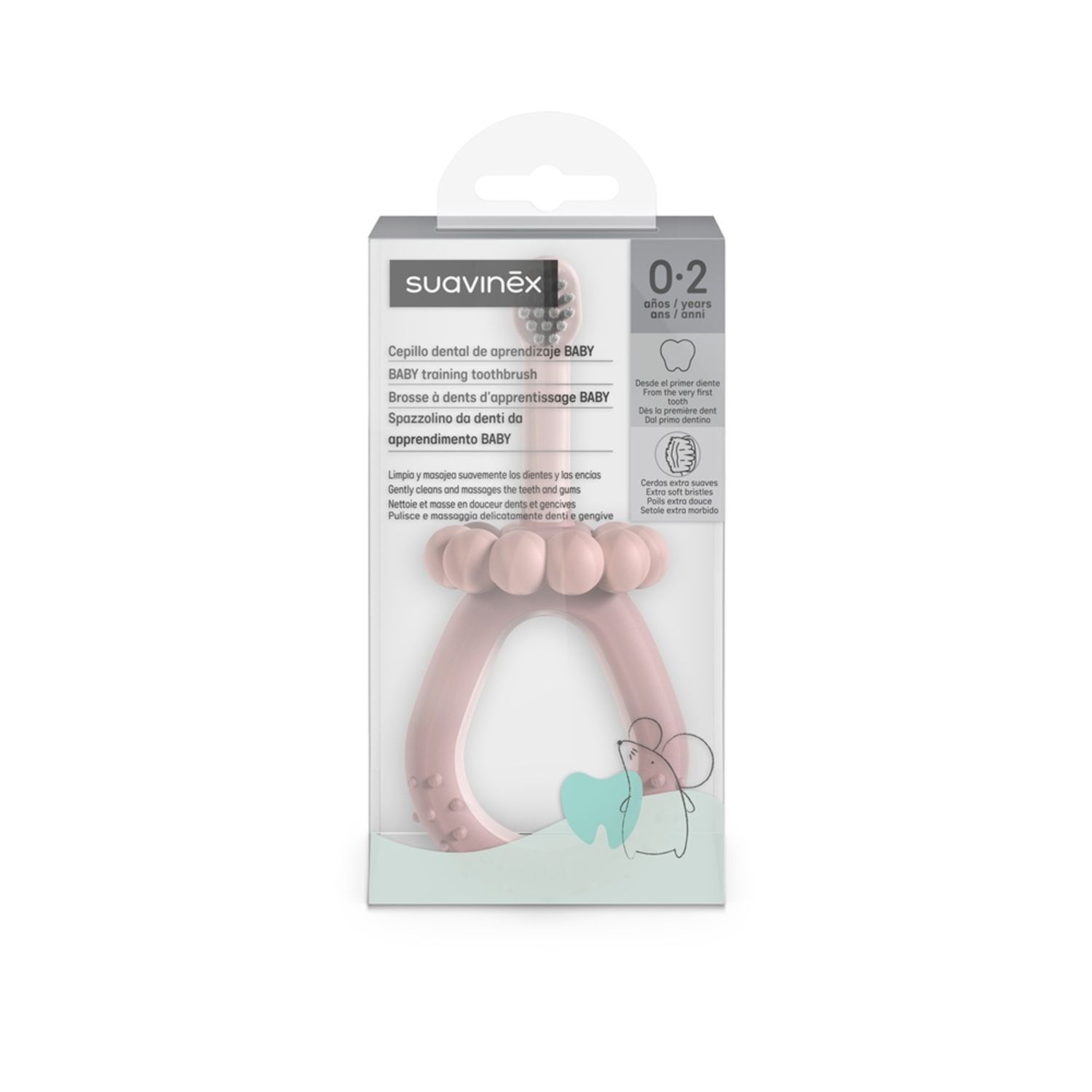 Oral care spazzolino primi dentini baby 0-2 anni rosa - suavinex - Suavinex