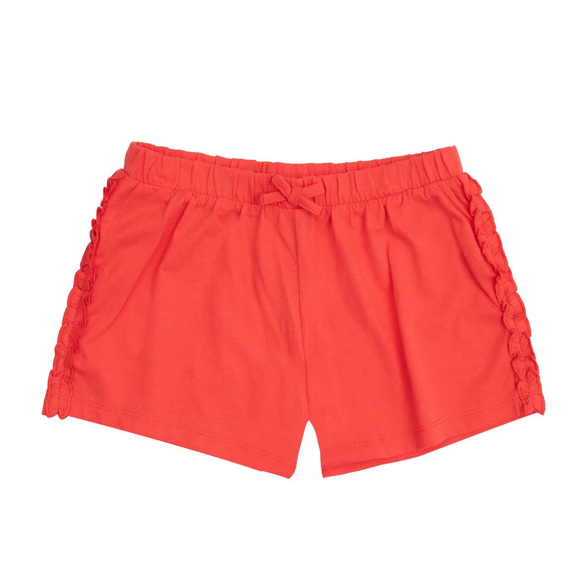 Shorts bambina con volant e fiocco  corallo - Mawi