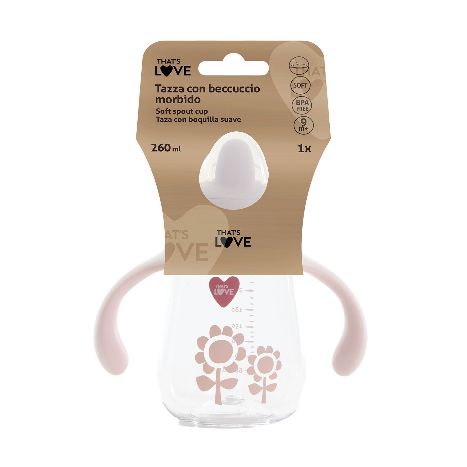 Tazza 9m+ flower 260 ml beccuccio morbido - that's love - That's Love