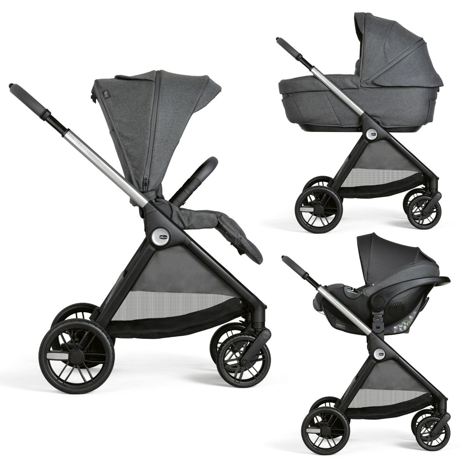 Trio bellagio 2 grand comfort kory plus - black satin - chicco - Chicco