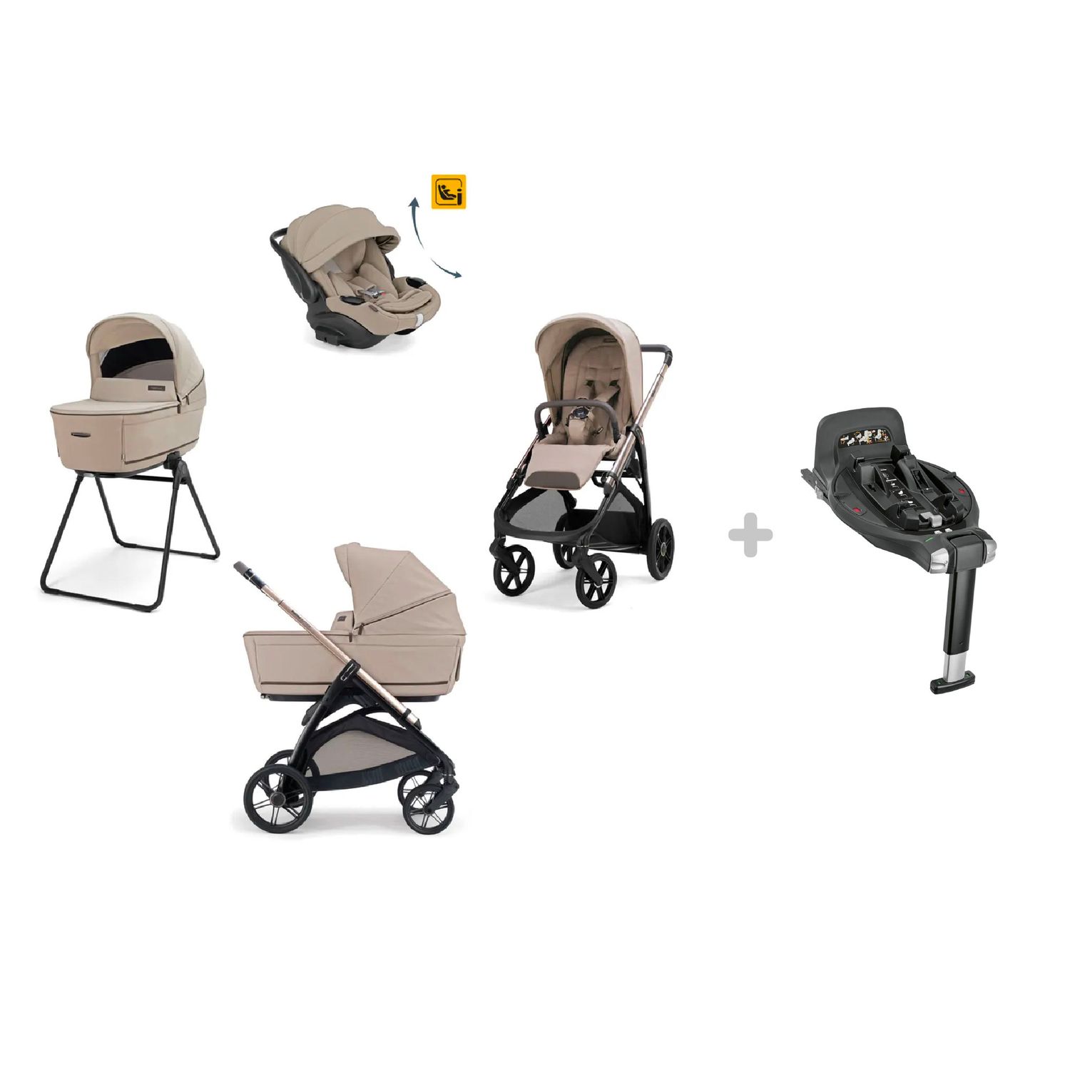 Ing-trio aptica darwin rec evo vicuna beige telaio palladio + ing- base auto darwin 360° i-size - 