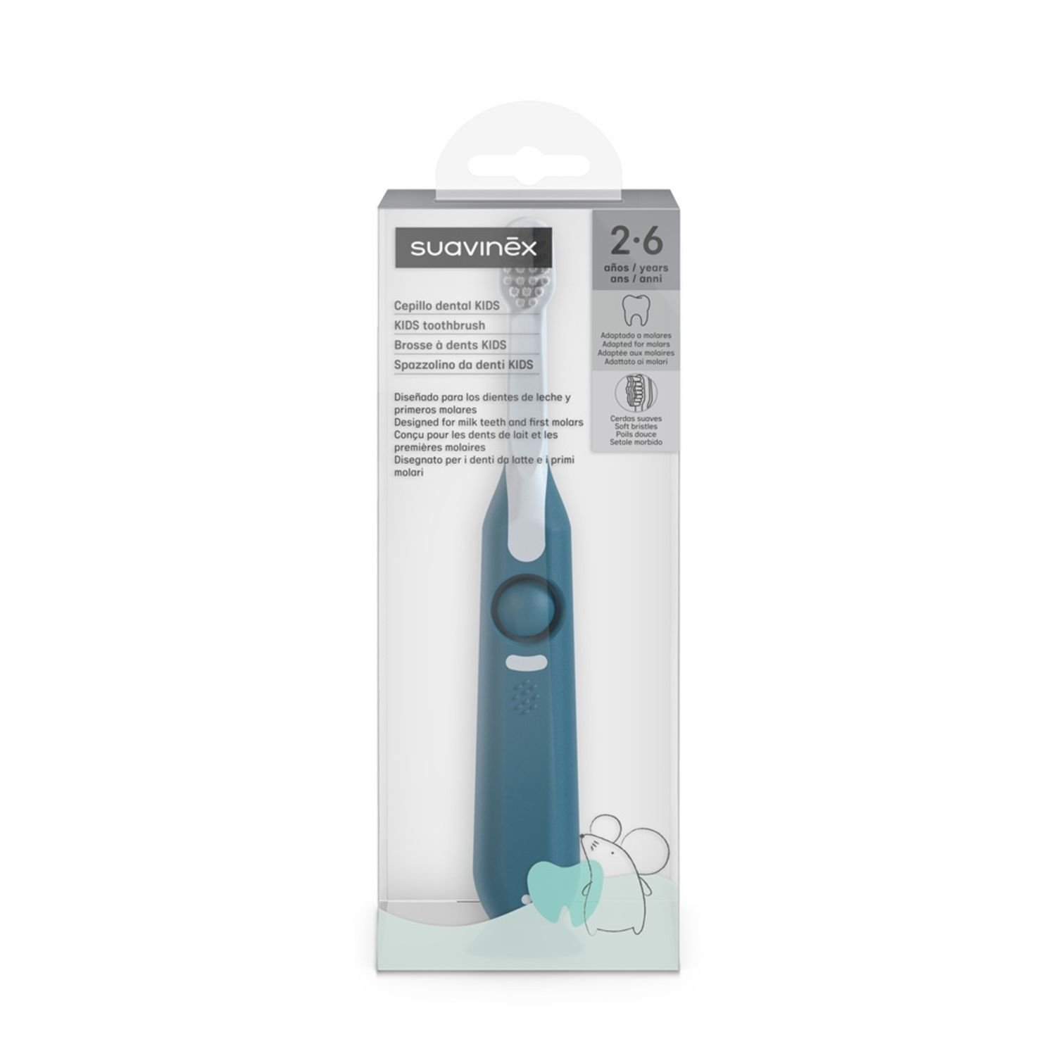 Oral care spazzolino da denti kids 2-6 anni azzurro - suavinex - Suavinex