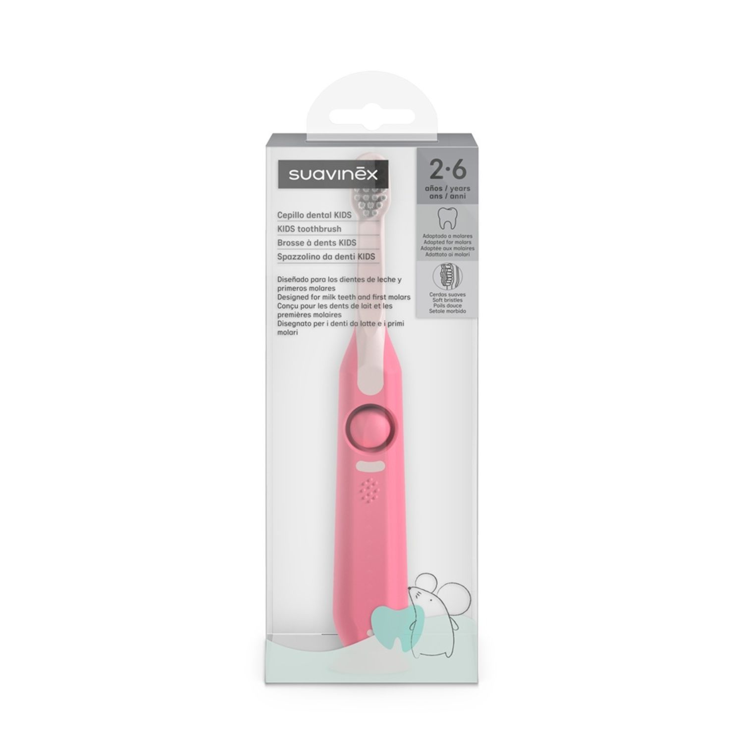 Oral care spazzolino da denti kids 2-6 anni rosa - suavinex - Suavinex