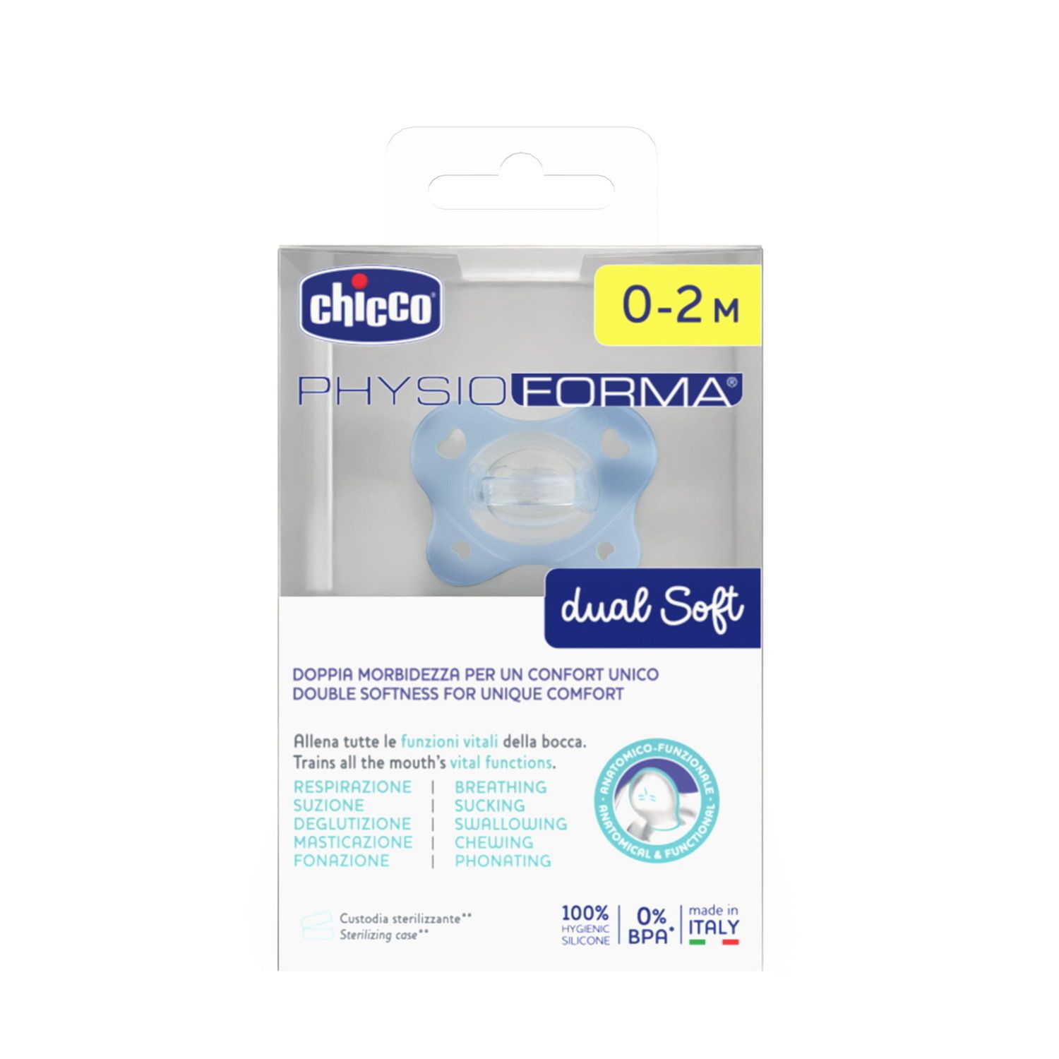 Physioforma dual soft azzurro 0-2 m 1pz - chicco - Chicco